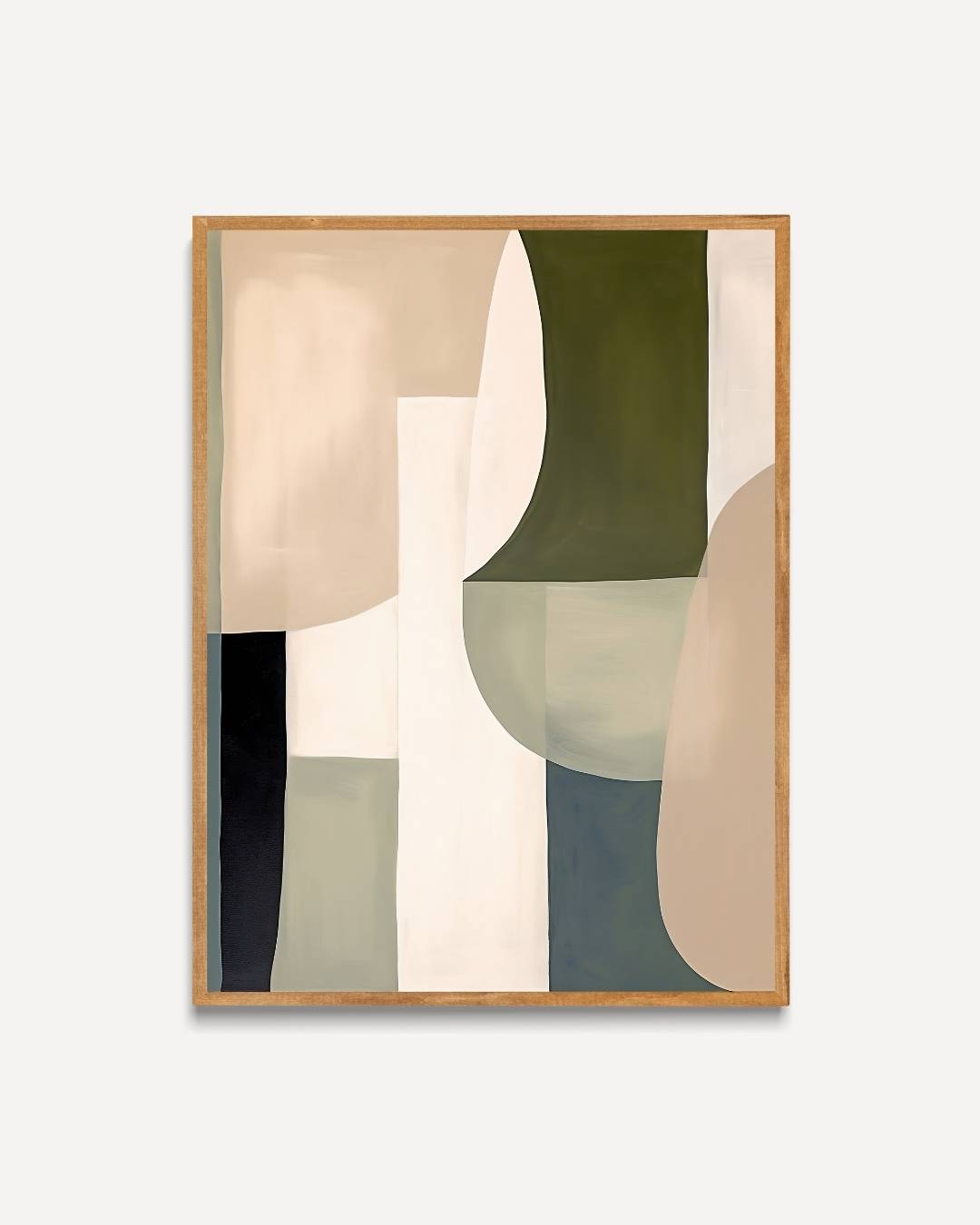 Abstracte vlakken in groen en beige Poster – portret poster als wanddecoratie