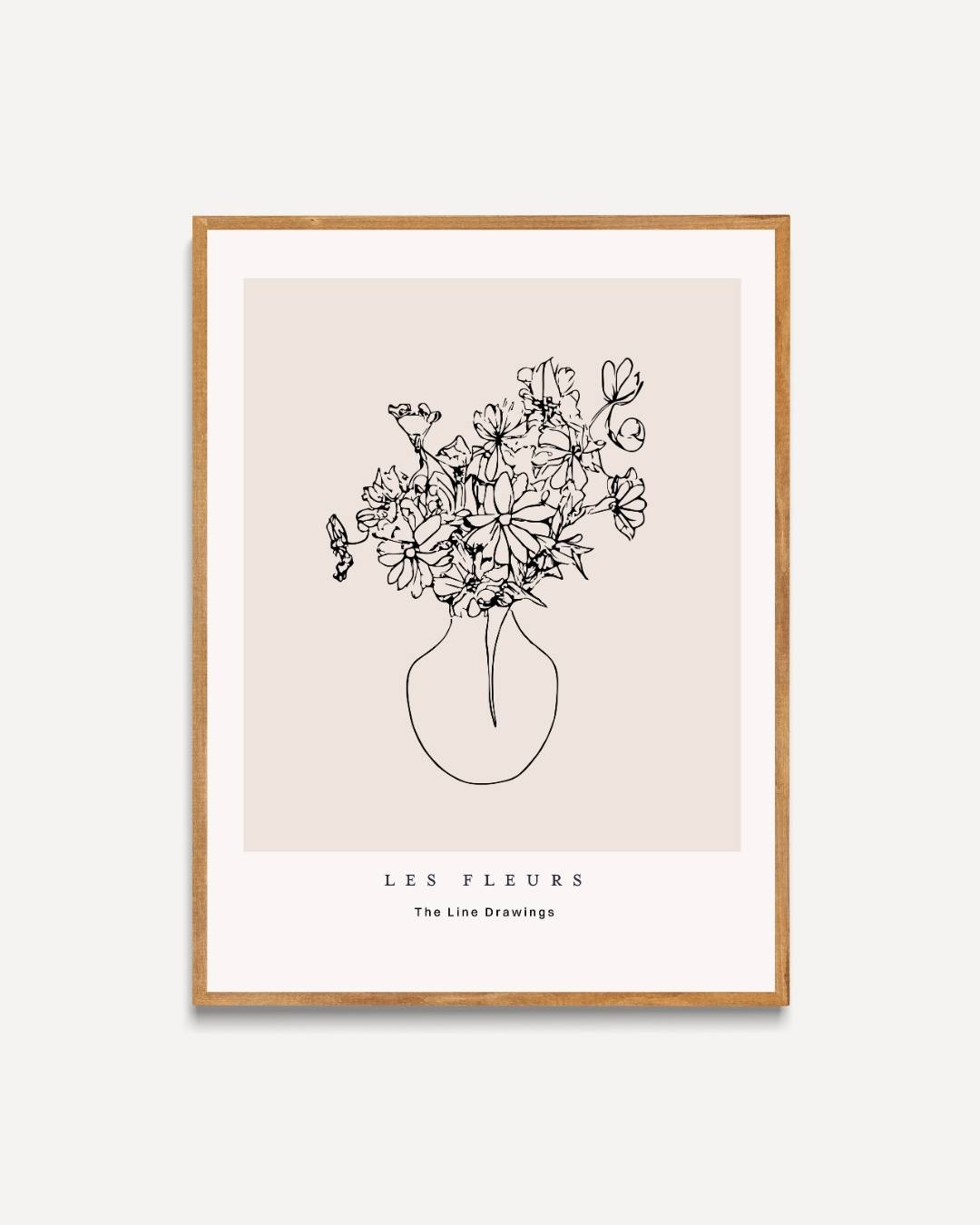 Takken en bloemen kunst Poster – portret poster als wanddecoratie