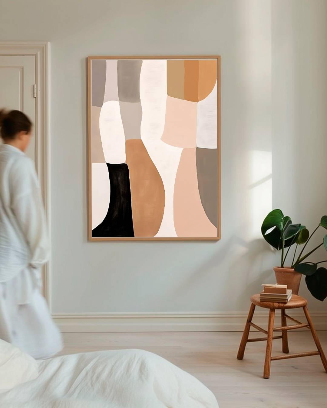 Vormen in warme tinten Poster – staande poster voor modern interieur