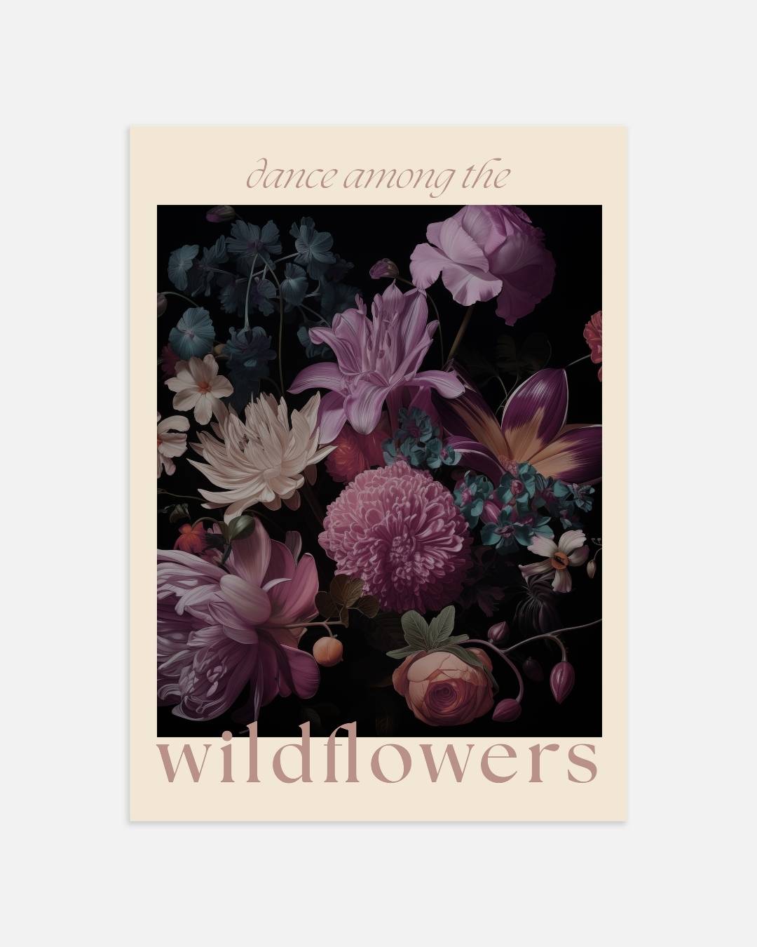 Dance among the wildflowers purple Poster – portret wanddecoratie van WallArtistic