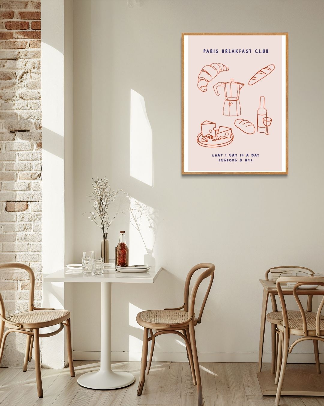 Paris Breakfast Club Poster – staande poster voor modern interieur