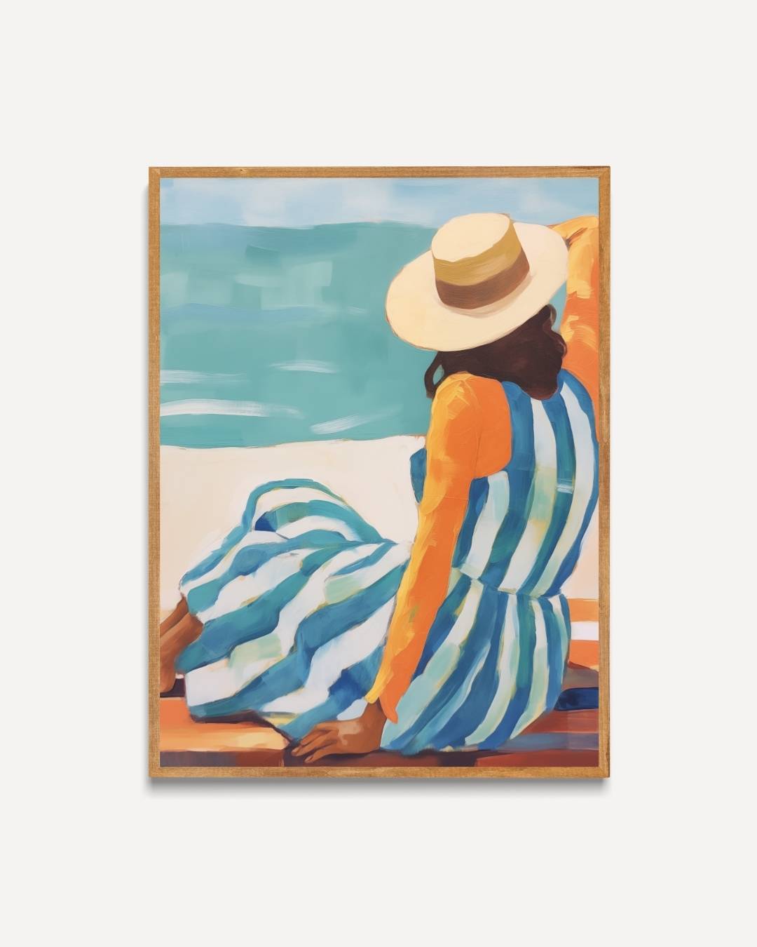 Zomerse stranddag Poster – portret poster als wanddecoratie