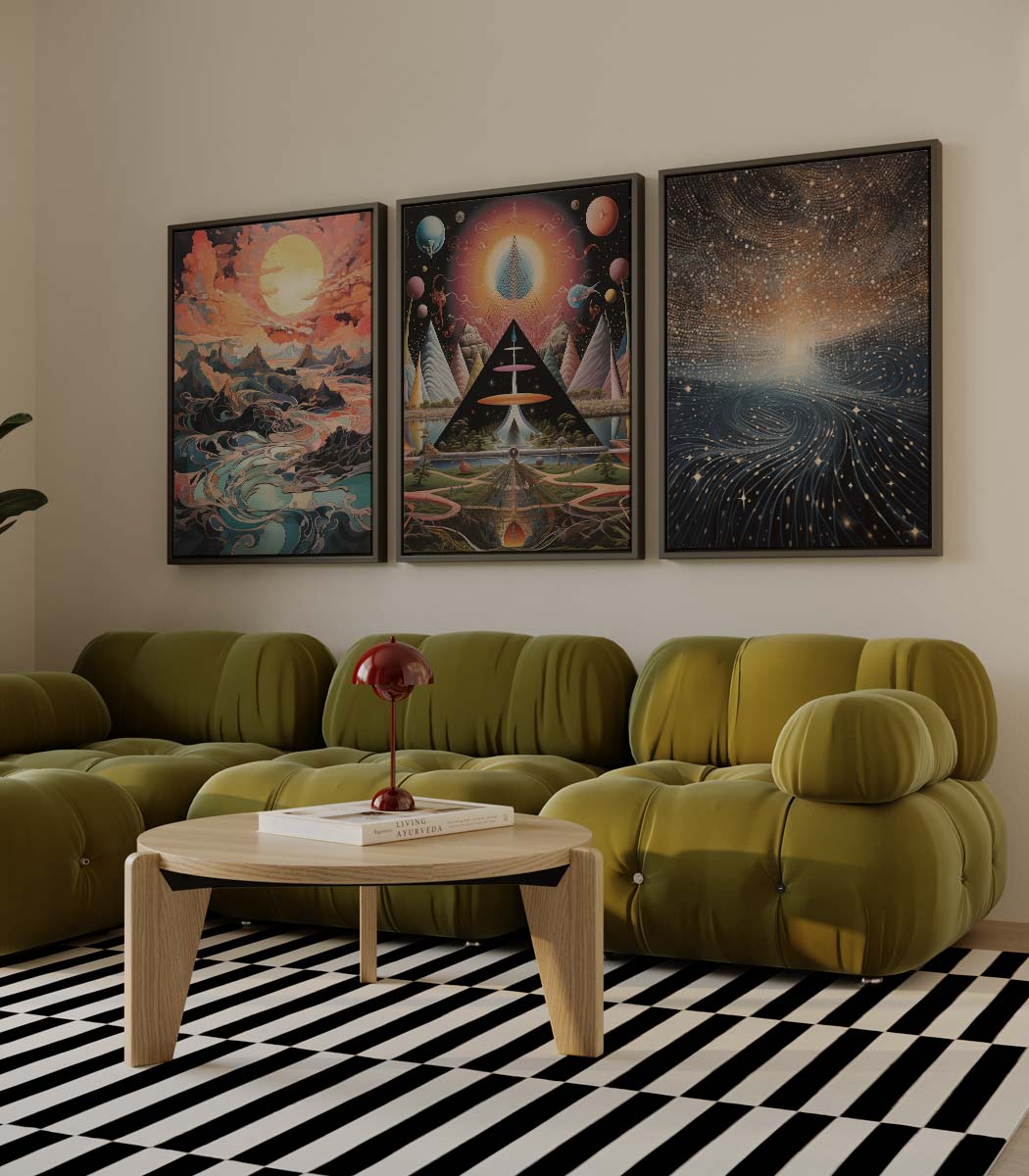 Kosmische landschappen – drieluik voor modern interieur