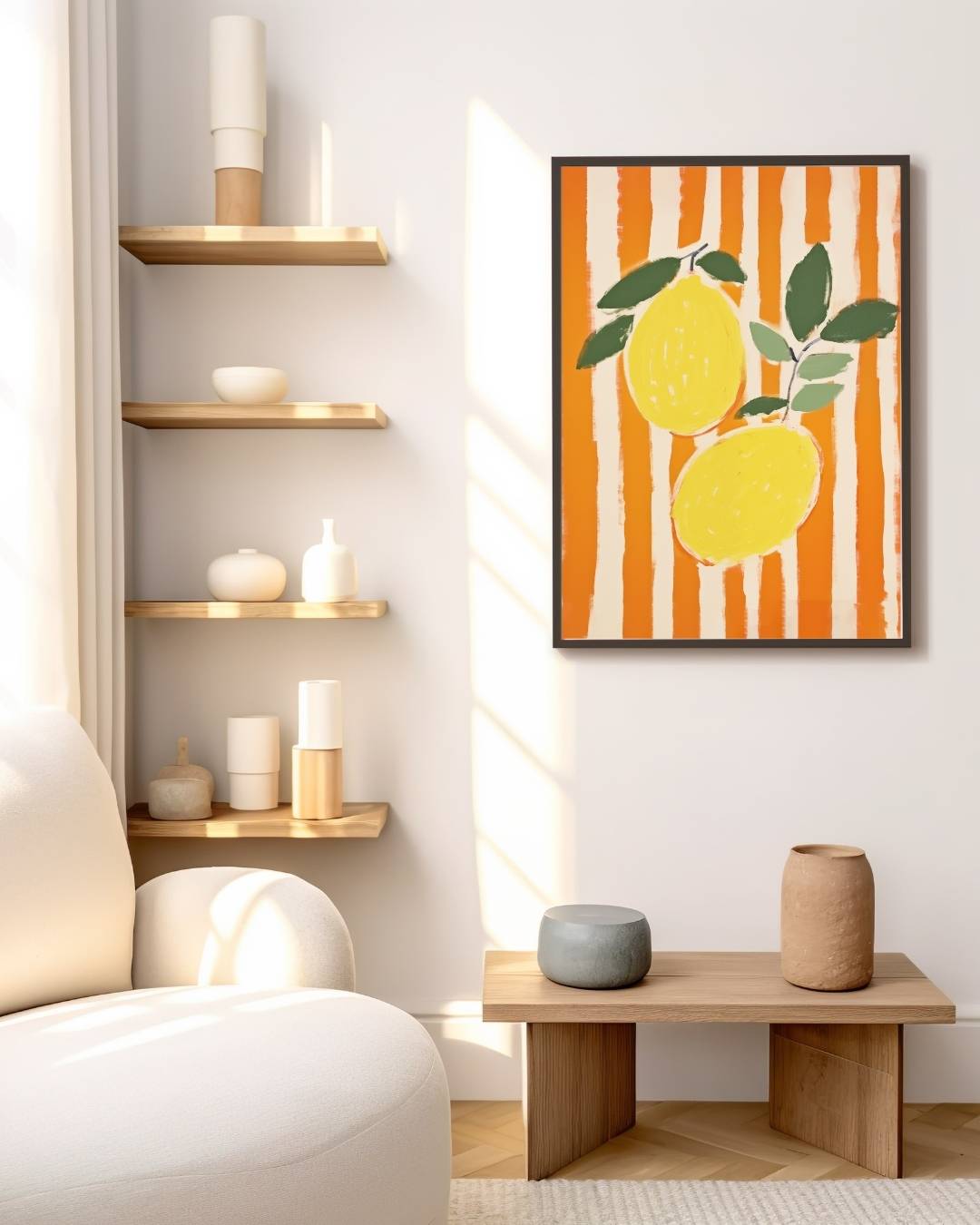 Gele citroenen Poster – staande poster voor modern interieur
