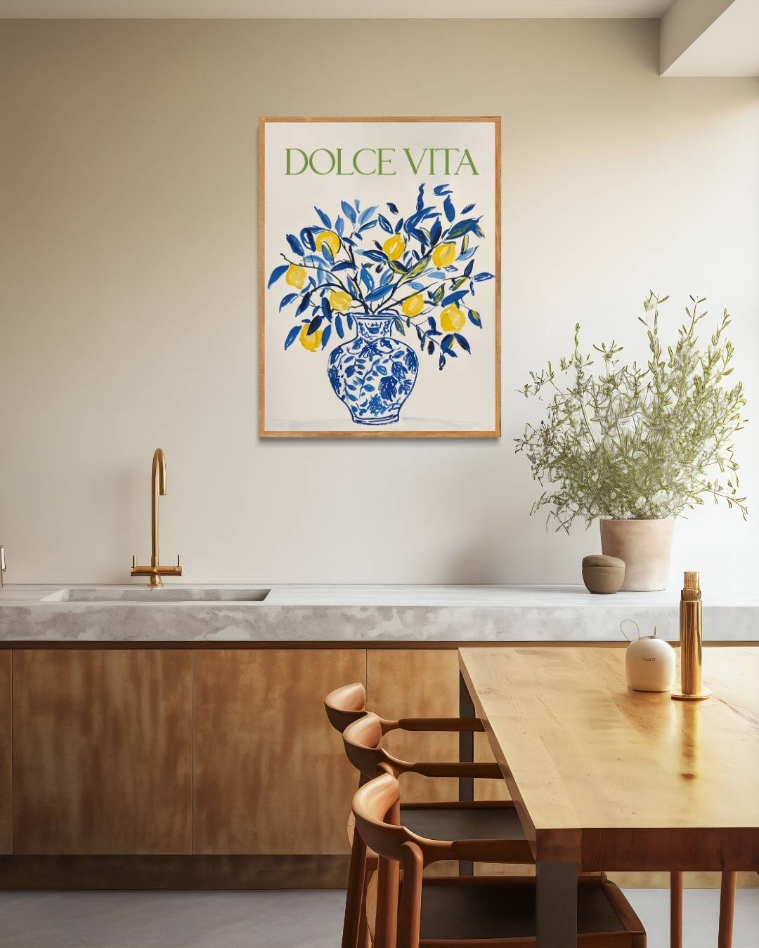 Dolce Vita citroenvaas Poster – staande poster voor modern interieur