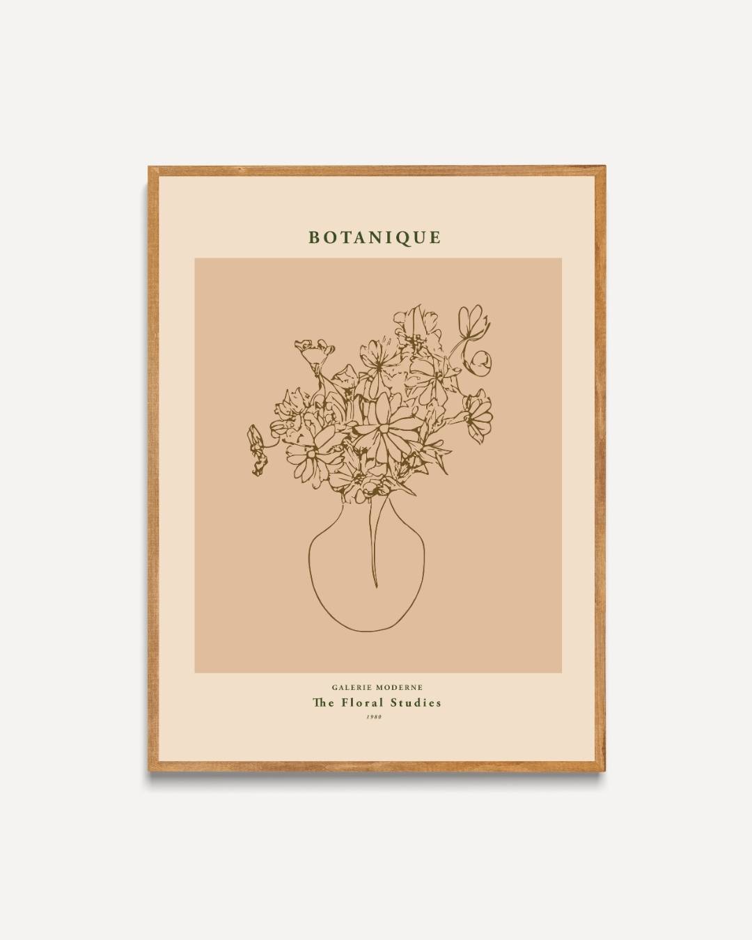 Veldbloemen contouren Poster – portret poster als wanddecoratie