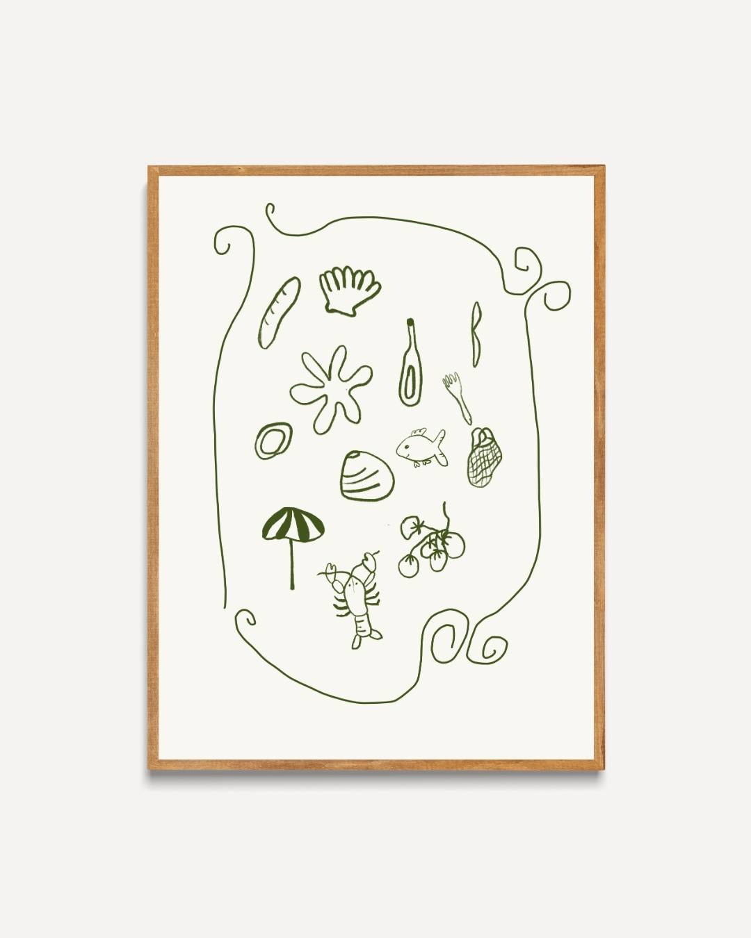 Mediterrane illustraties Poster – portret poster als wanddecoratie