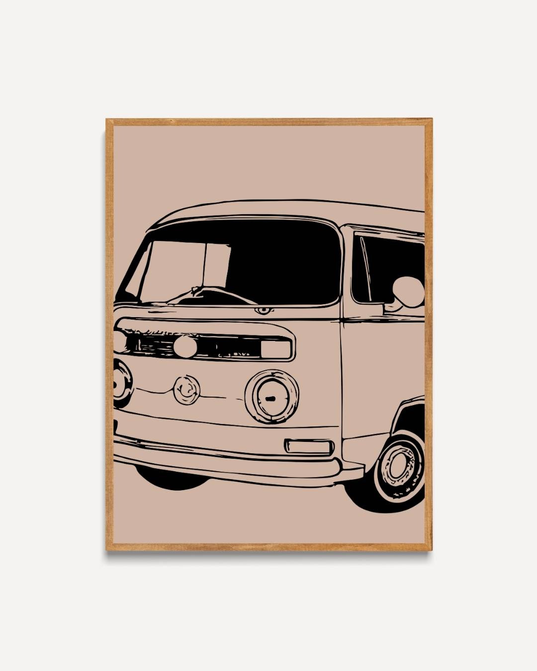 Vintage bus Poster – portret poster als wanddecoratie