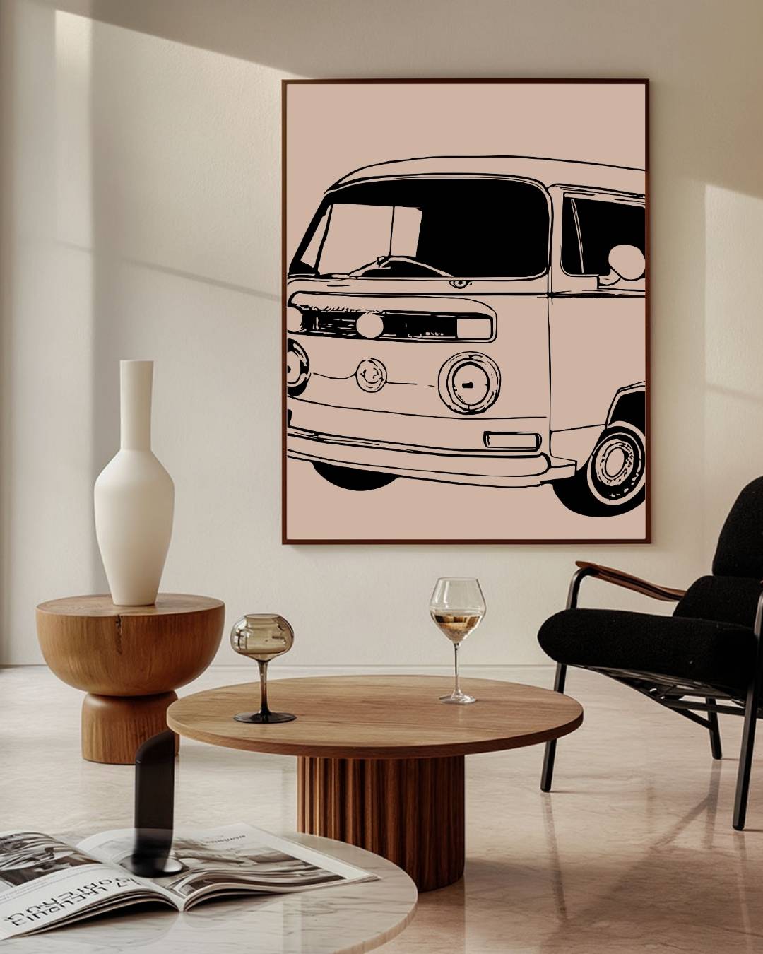 Vintage bus Poster – staande poster voor modern interieur