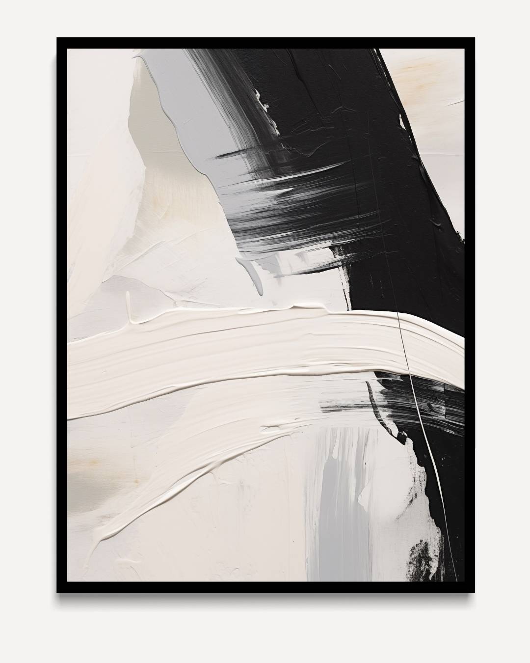 Zwart-witte structuur met grijstinten – portret kunstwerk als wanddecoratie