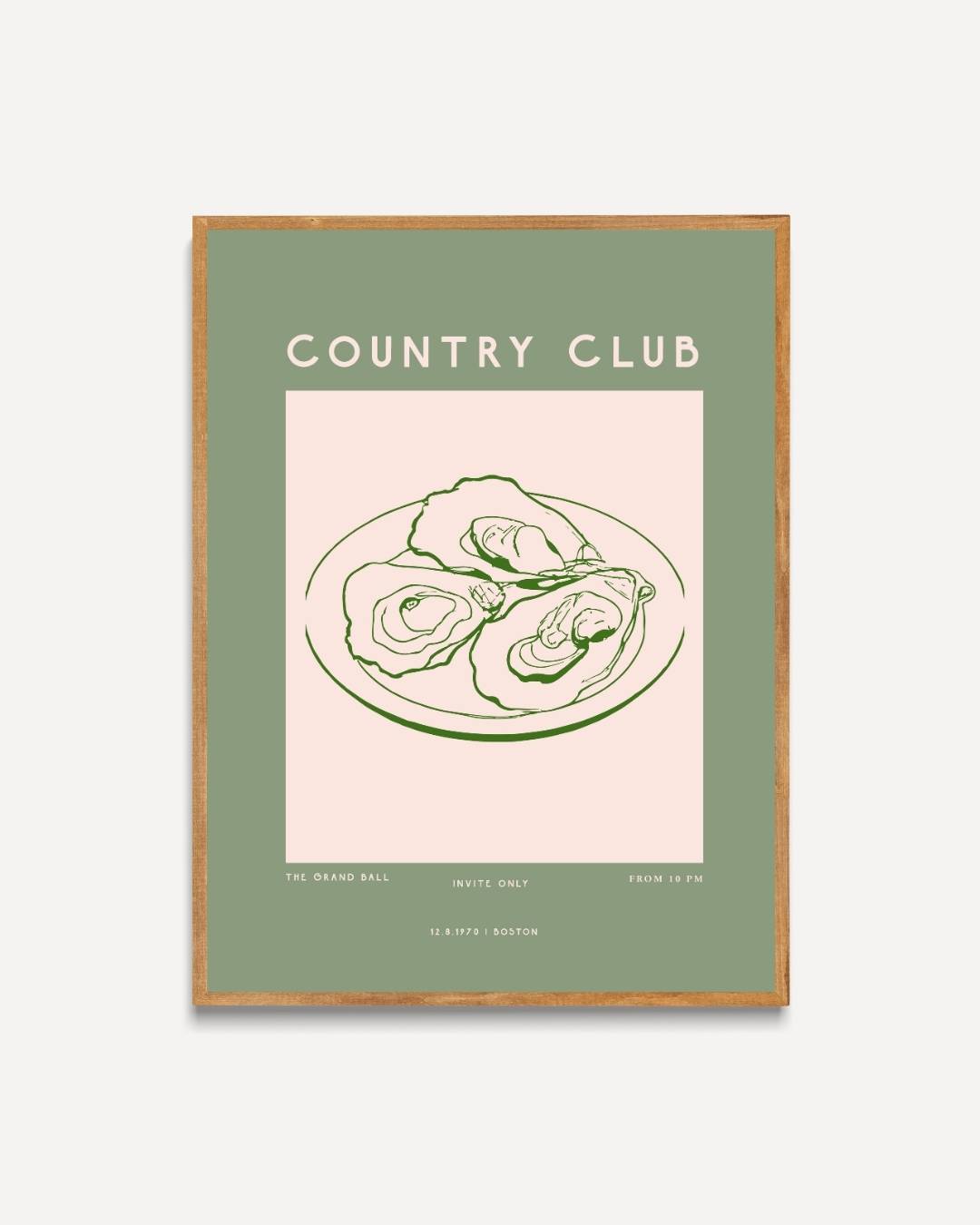 Country Club oesters Poster – portret poster als wanddecoratie