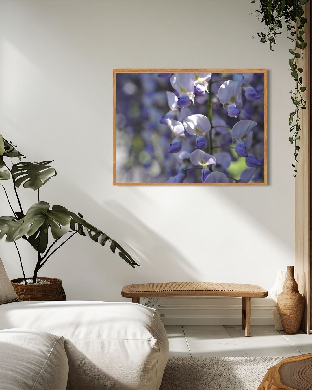 Blauwe bloesems Poster – staande poster voor modern interieur