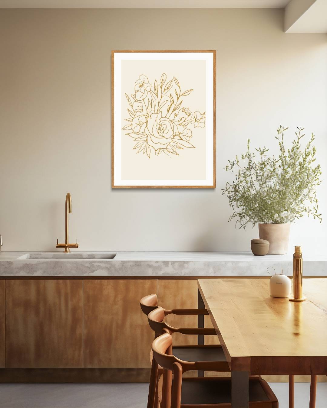 Bloemencompositie Poster Kunstwerk – staande poster voor modern interieur