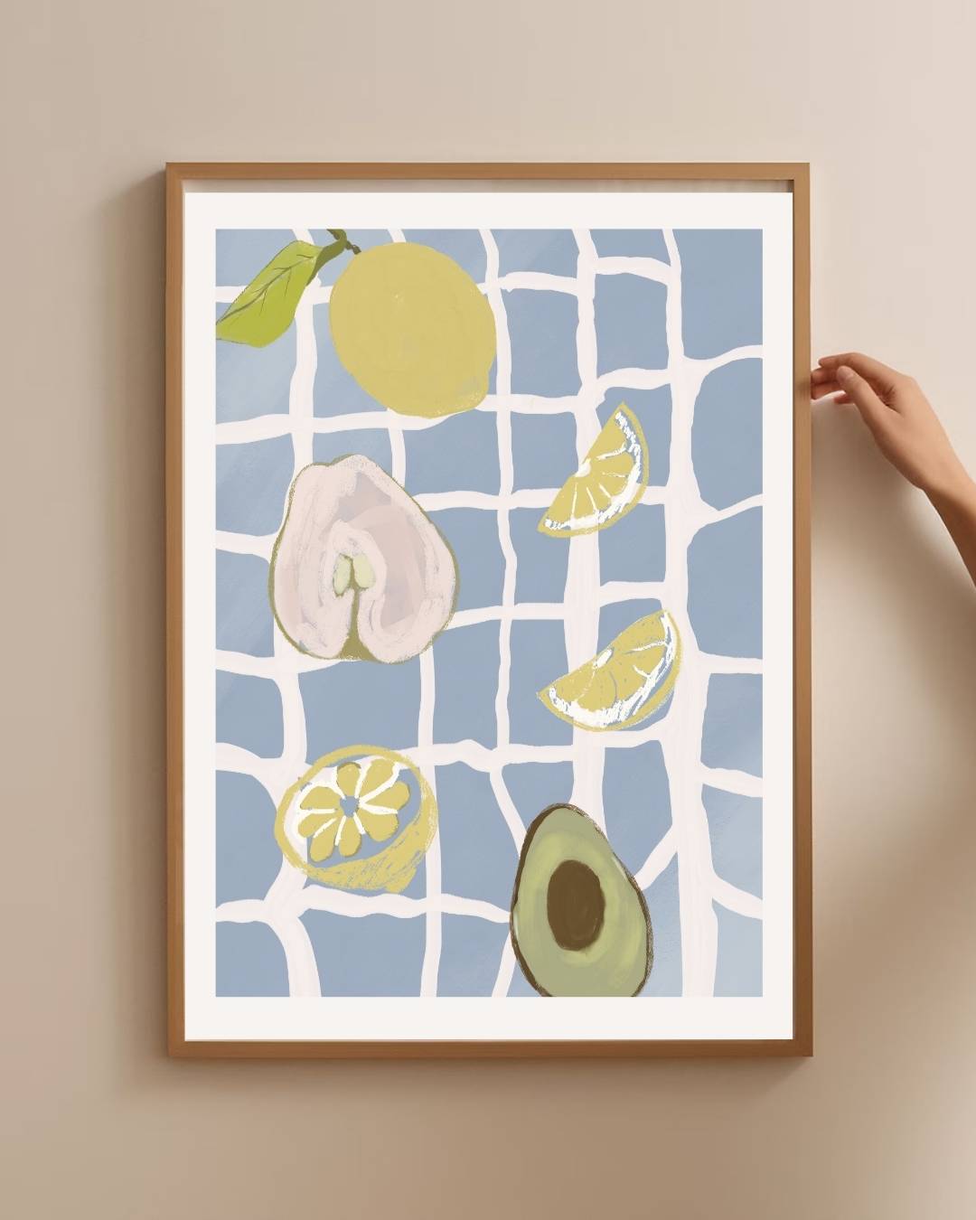 Citrus en zee Poster – staande poster voor modern interieur