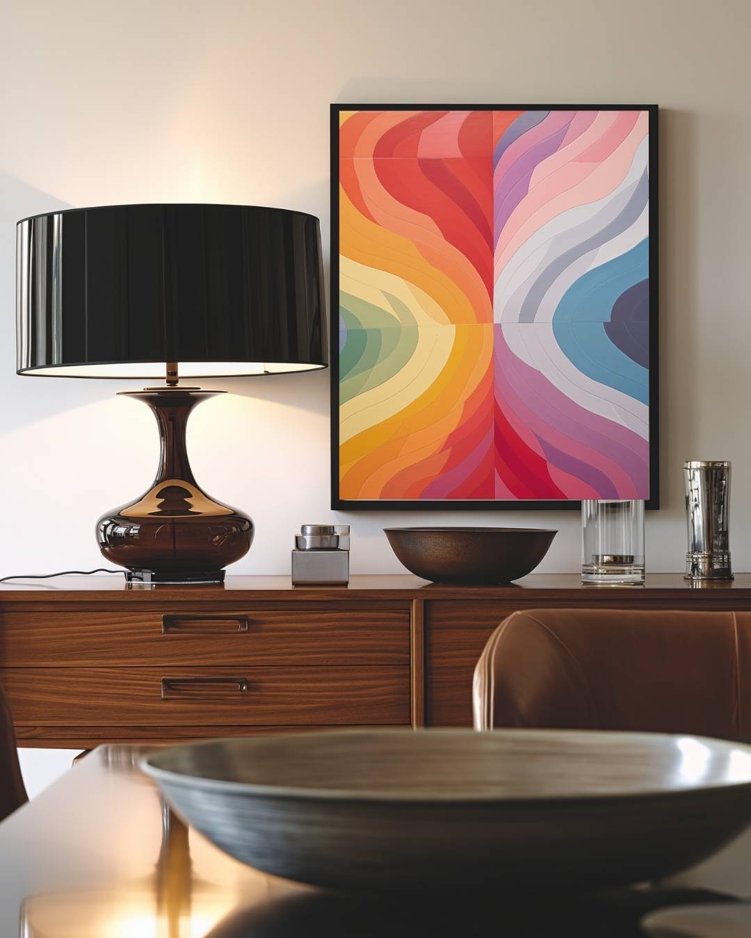 Vibrant color waves Poster – staande poster voor modern interieur