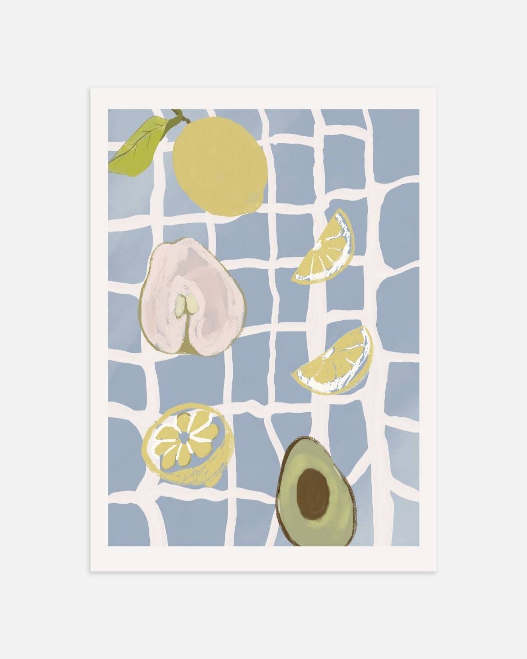 Citrus en zee Poster – portret wanddecoratie van WallArtistic