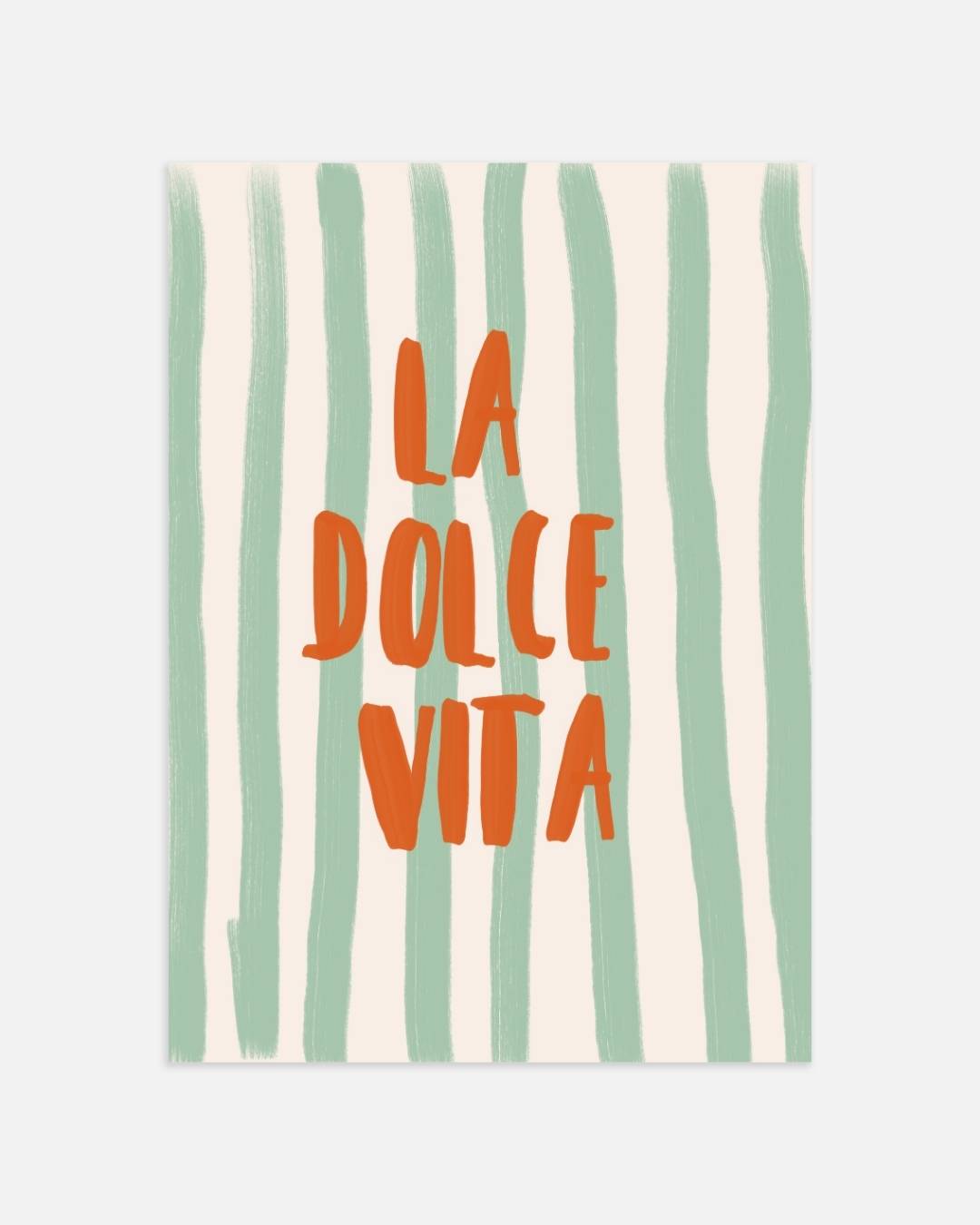 La Dolce Vita gestreepte Poster – portret wanddecoratie van WallArtistic
