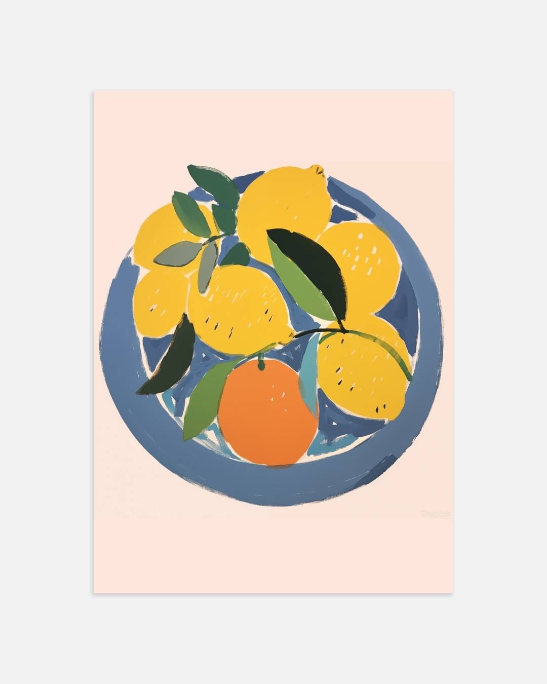 Schaal met citroenen Poster – portret wanddecoratie van WallArtistic