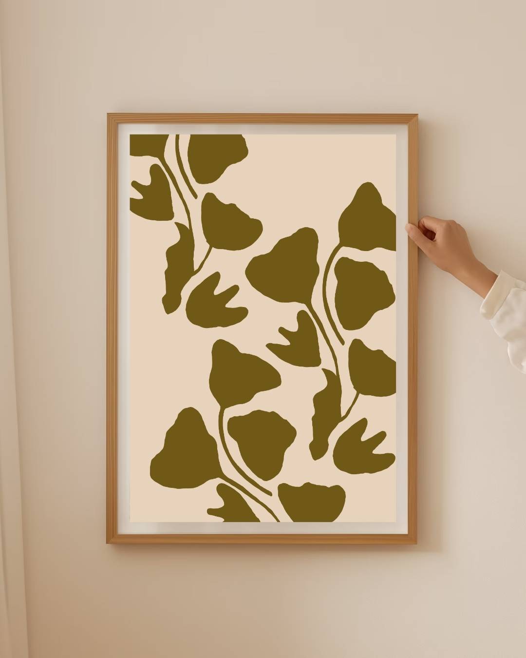 Organisch bladpatroon Poster – staande poster voor modern interieur