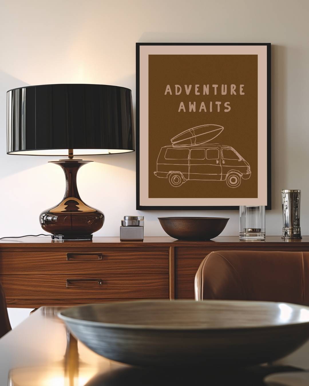 Surfbus Poster – staande poster voor modern interieur