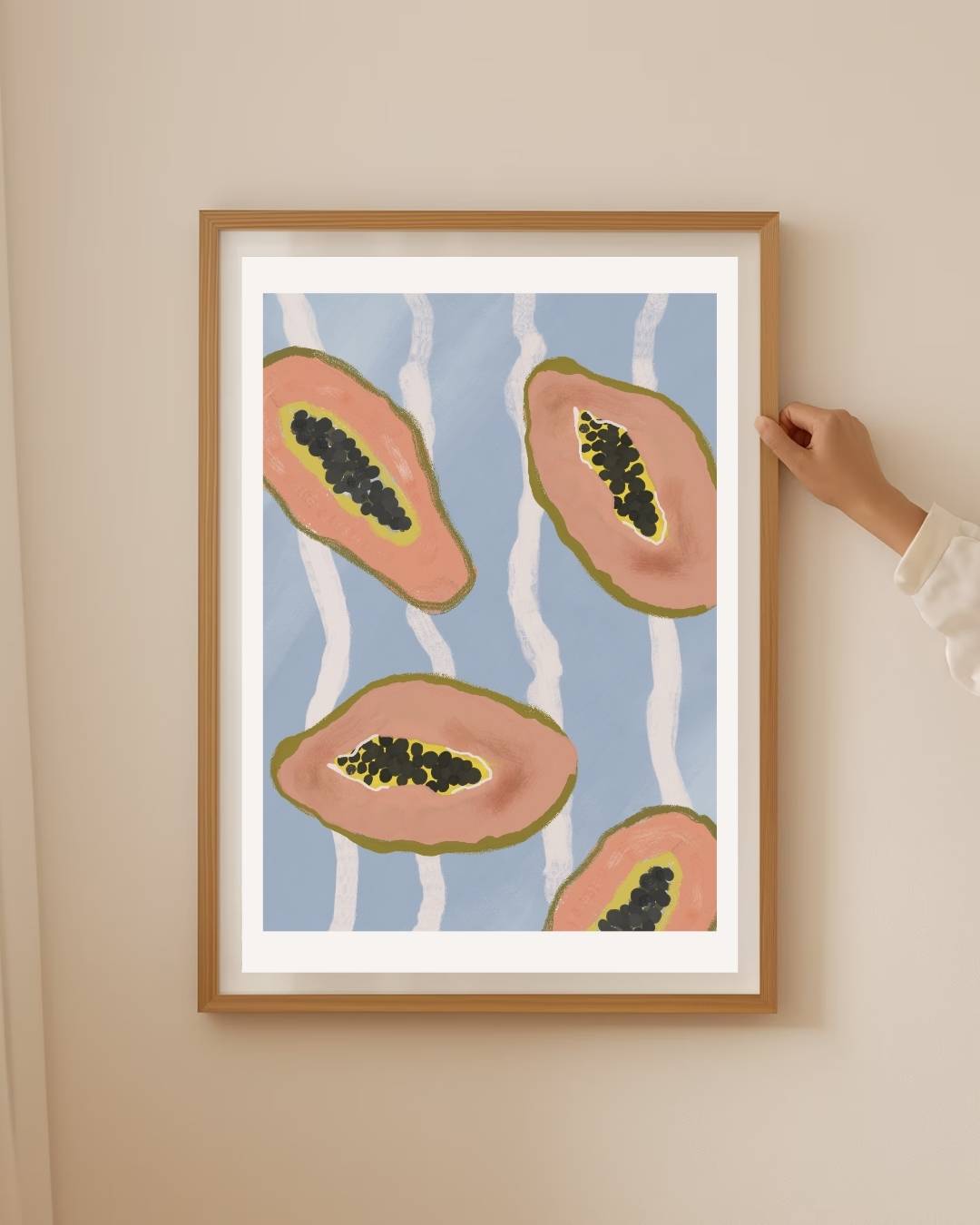 Tropische papaja's Poster – staande poster voor modern interieur