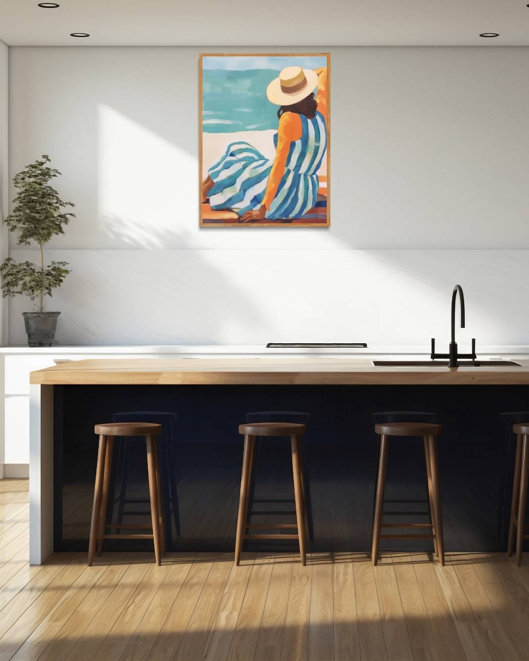 Zomerse stranddag Poster – staande poster voor modern interieur