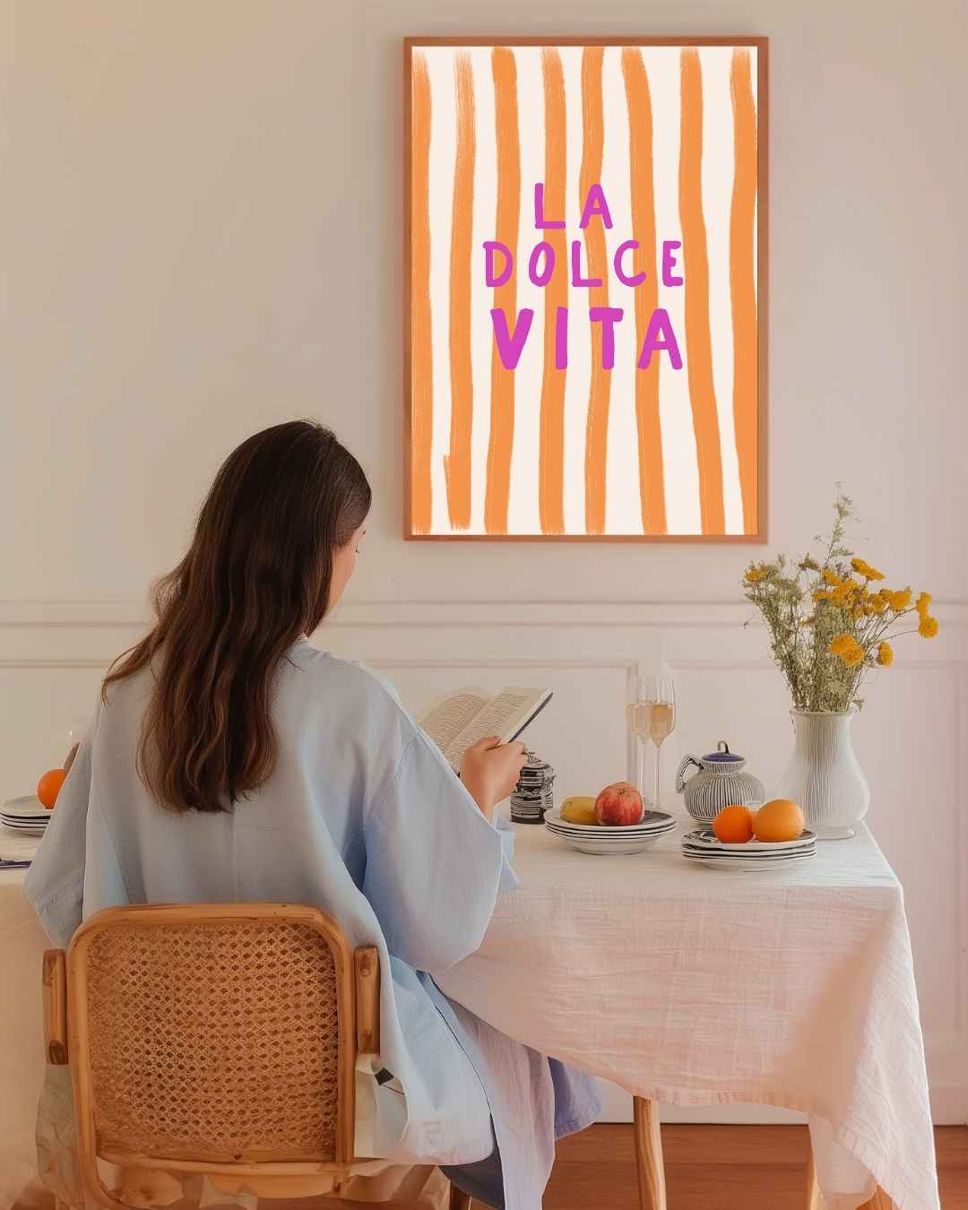 La Dolce Vita Stripes Poster – staande poster voor modern interieur