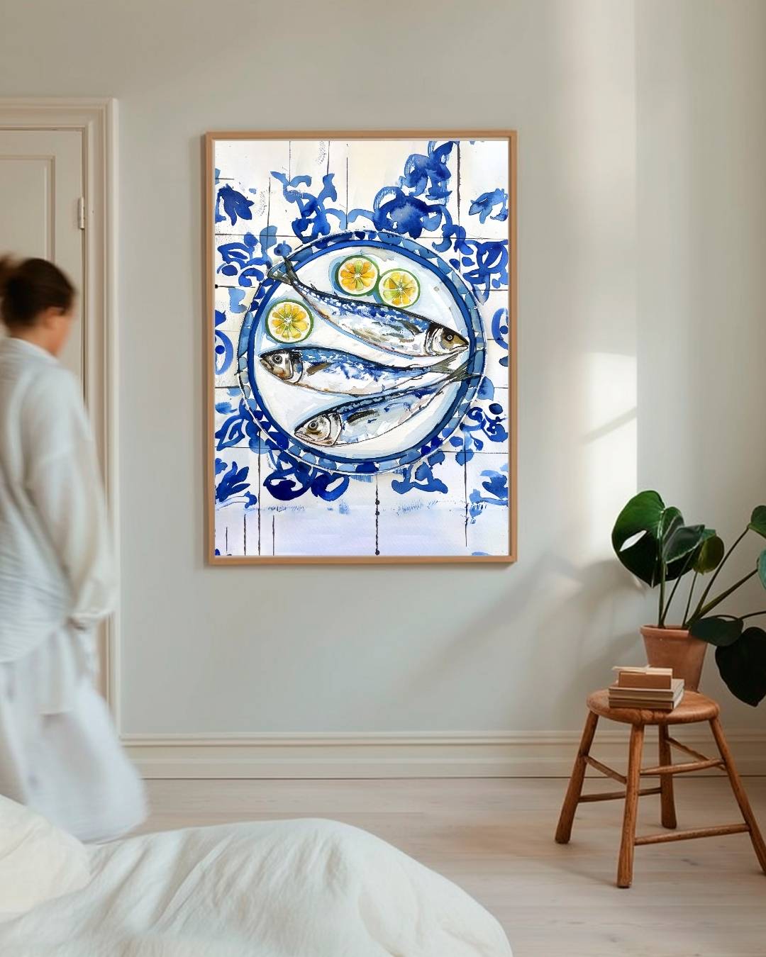 Vis op het bord Poster – staande poster voor modern interieur