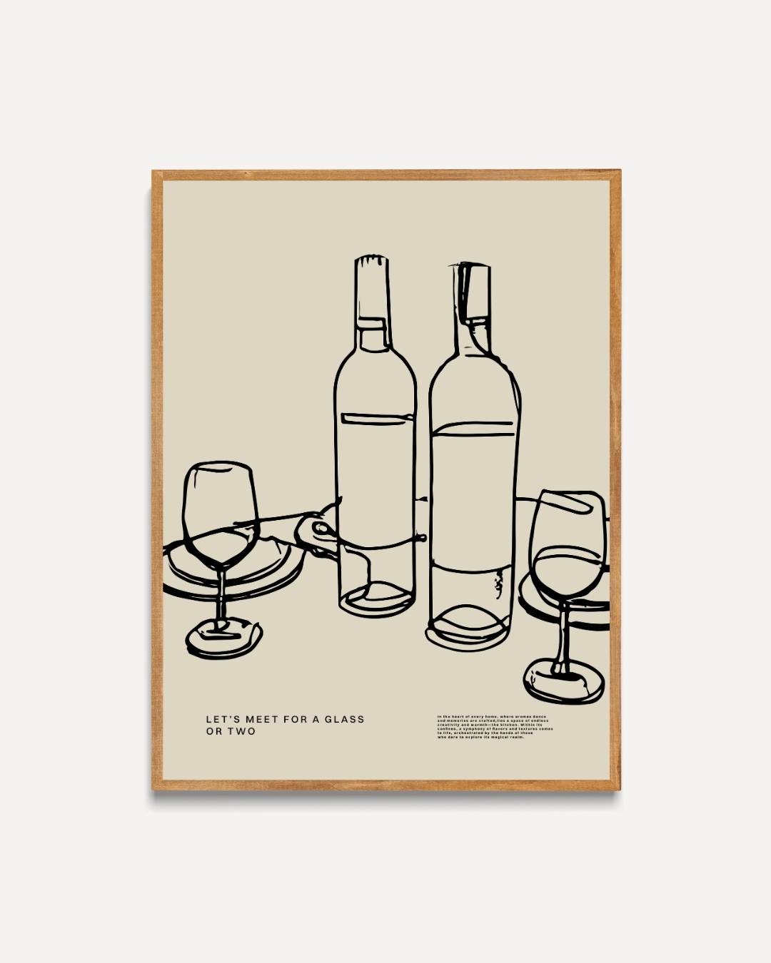 Wijnflessen en glazen Poster – portret poster als wanddecoratie