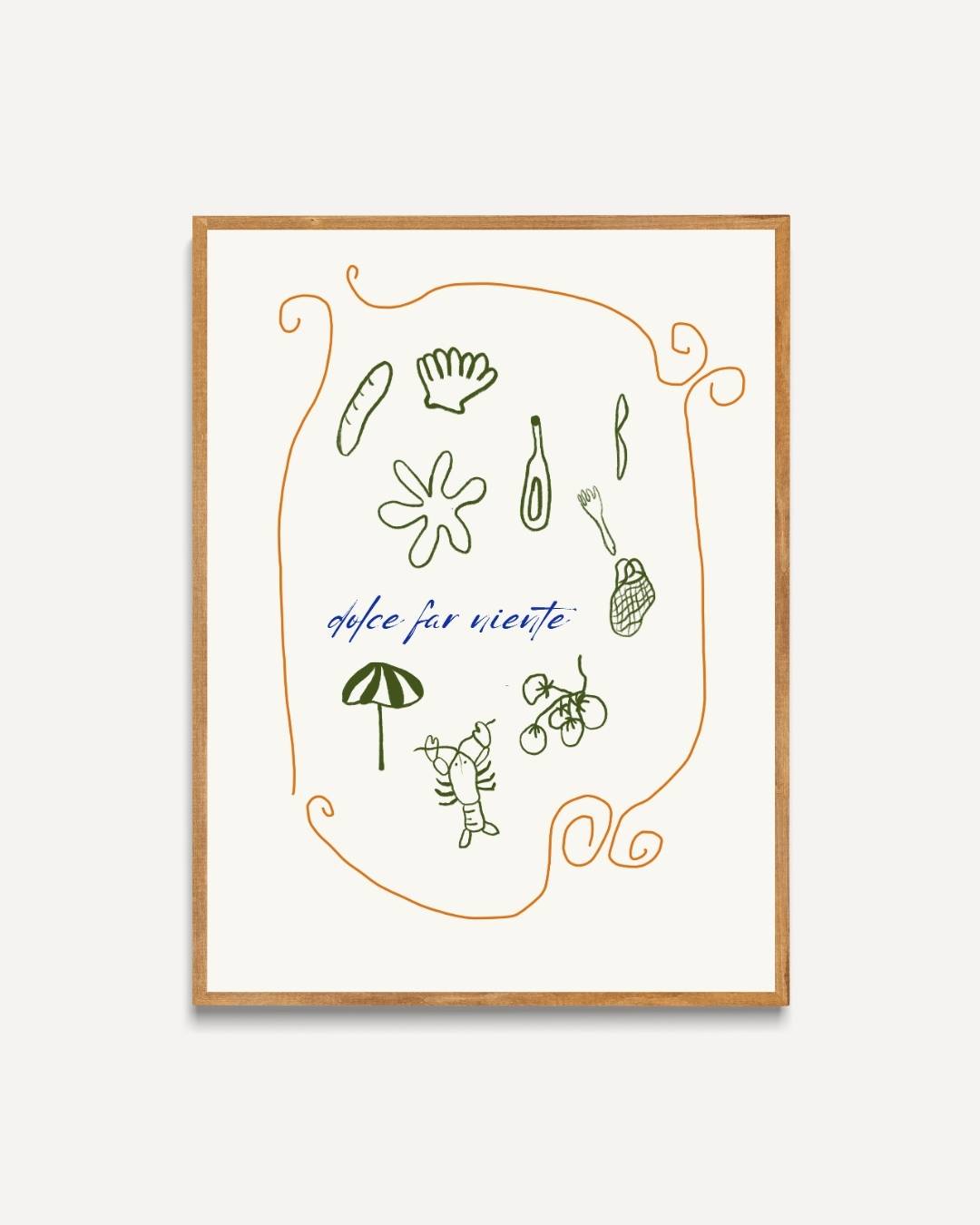 Dolce Far Niente illustratie Poster – portret poster als wanddecoratie