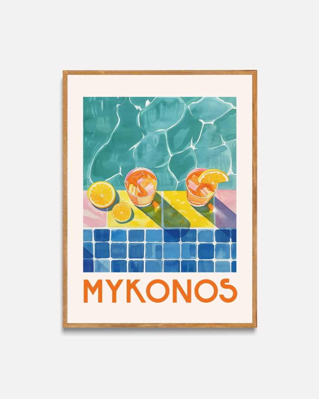 Mykonos Poolside Poster – portret poster als wanddecoratie