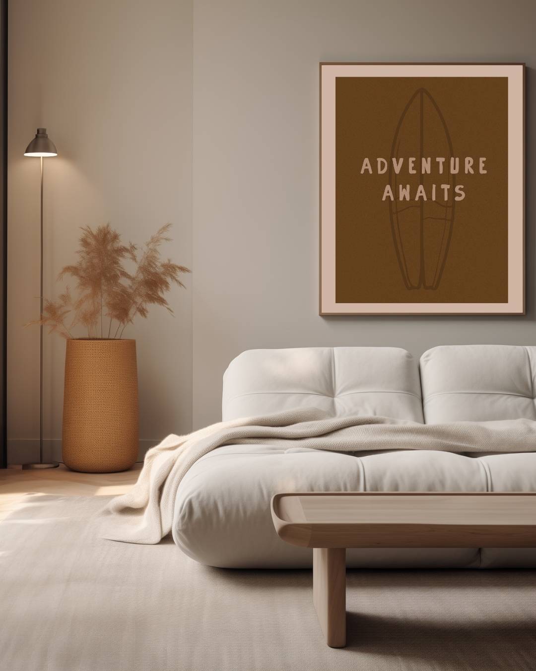 Surfplank Poster – staande poster voor modern interieur