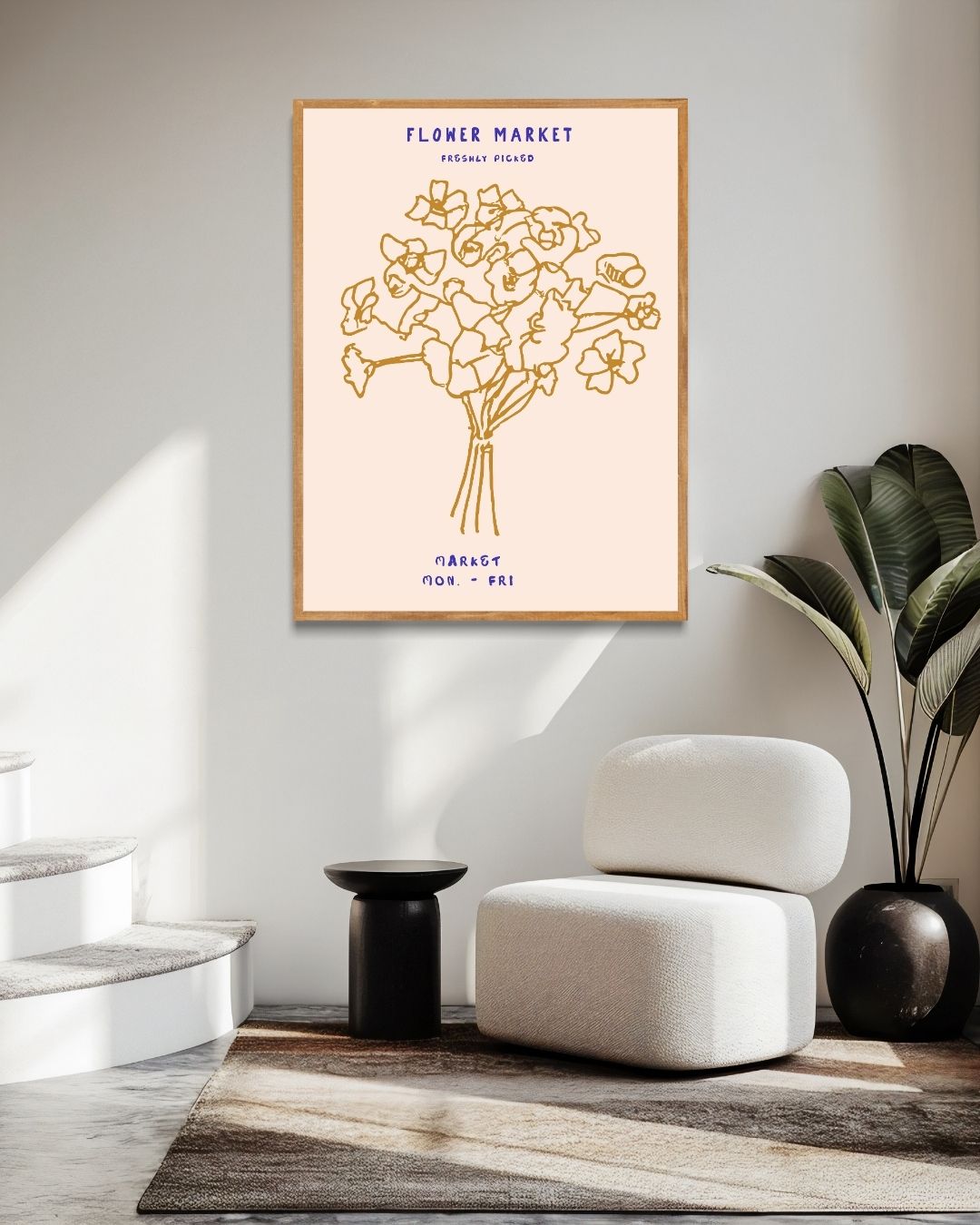 Flower market geel Poster – staande poster voor modern interieur