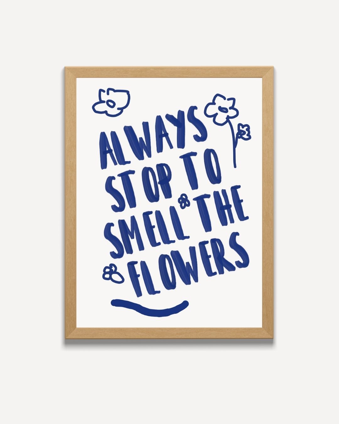 Simpele Bloemenboodschap Poster – portret poster als wanddecoratie