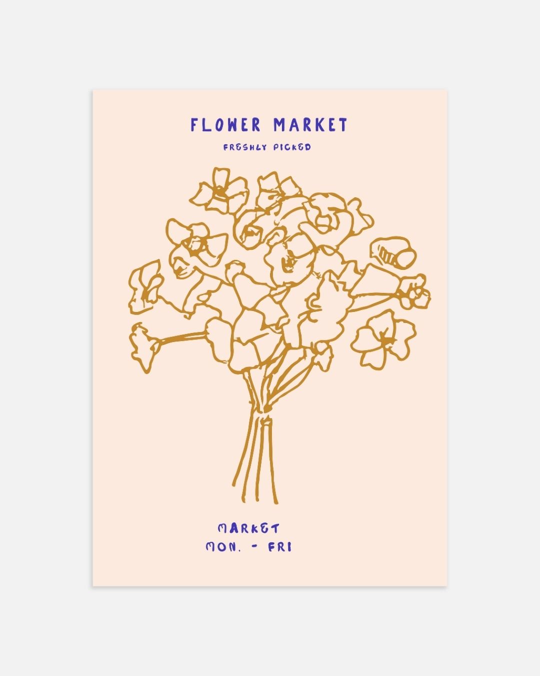 Flower market geel Poster – portret wanddecoratie van WallArtistic
