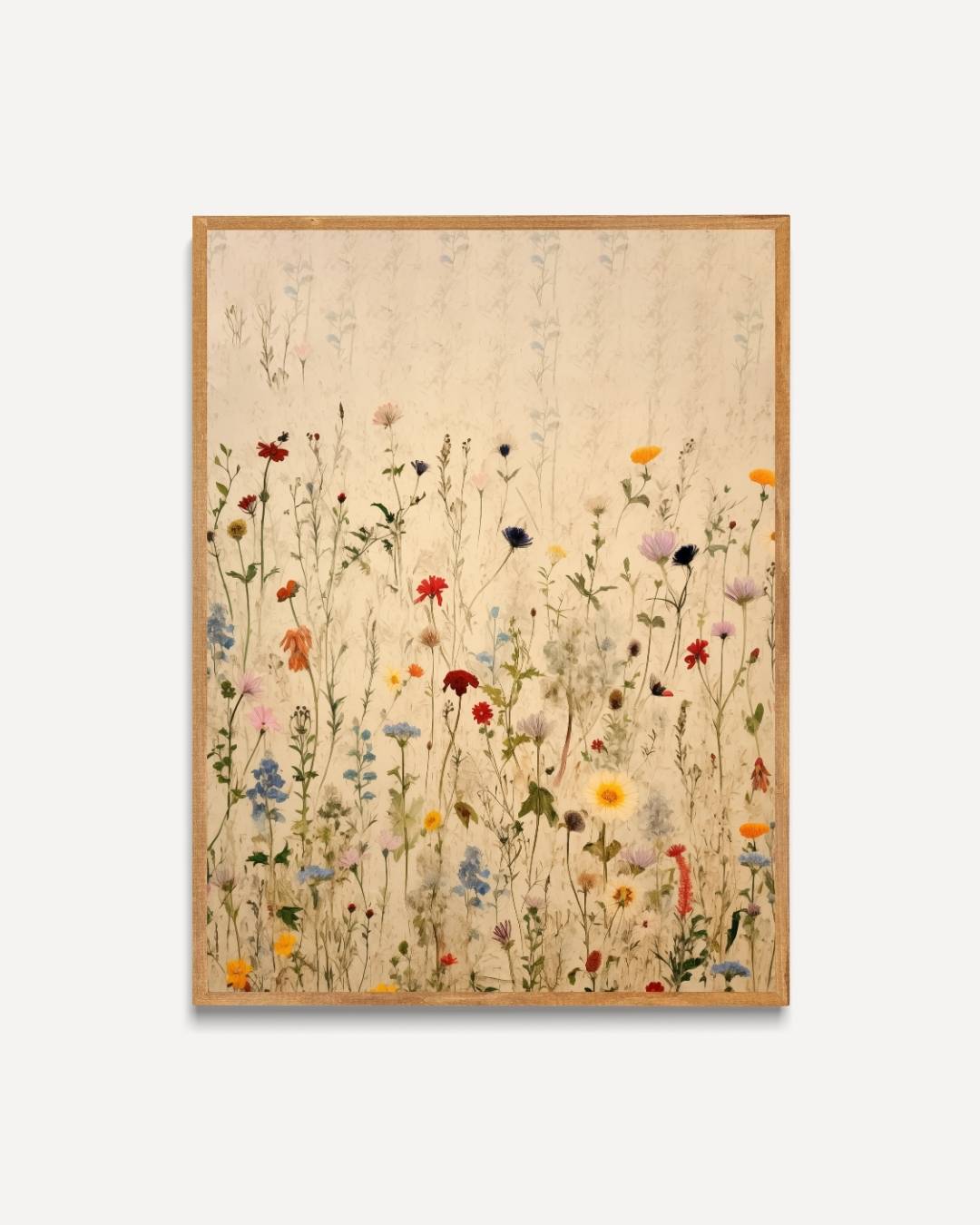 Wilde bloemenveld Poster – portret poster als wanddecoratie