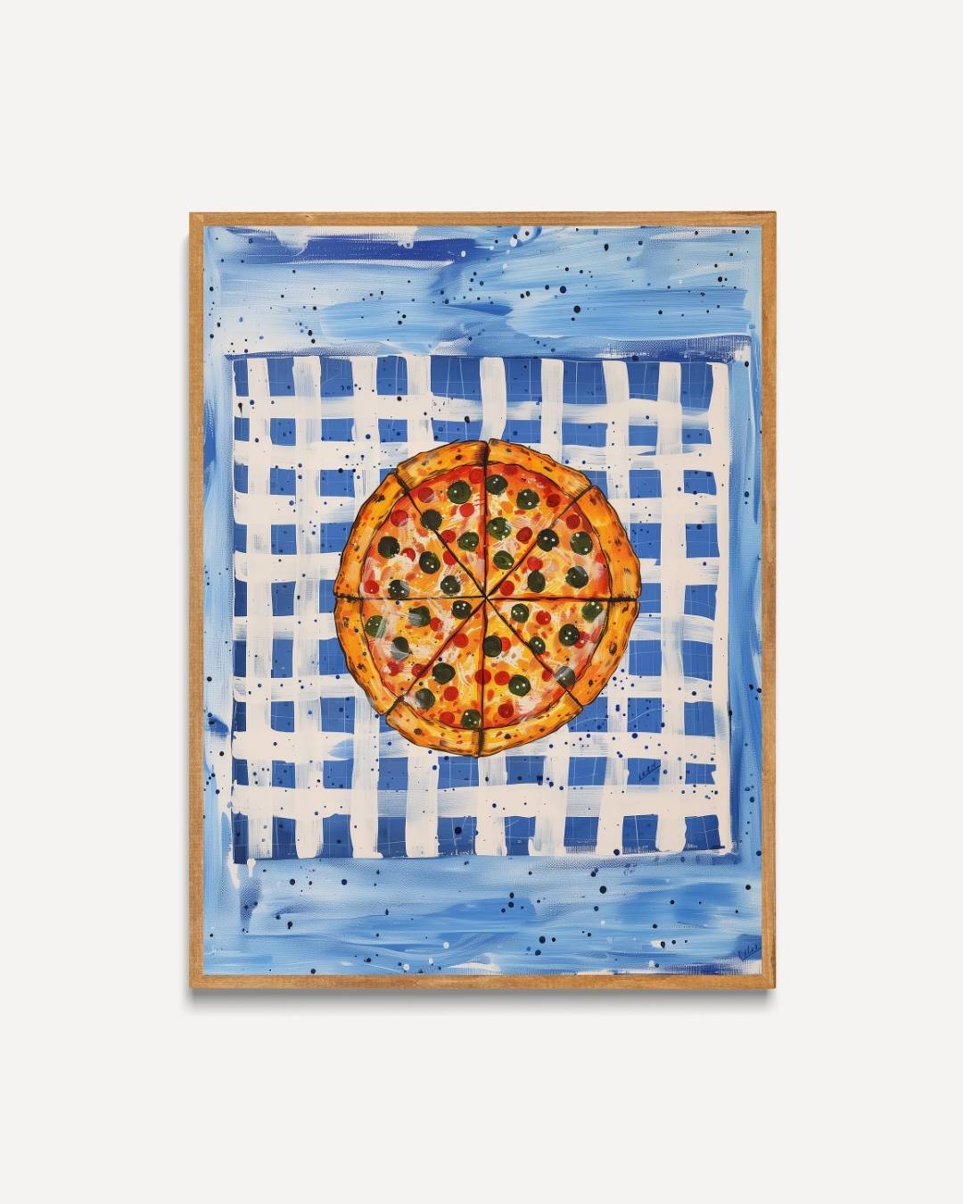 Italiaanse pizza illustratie Poster – portret poster als wanddecoratie