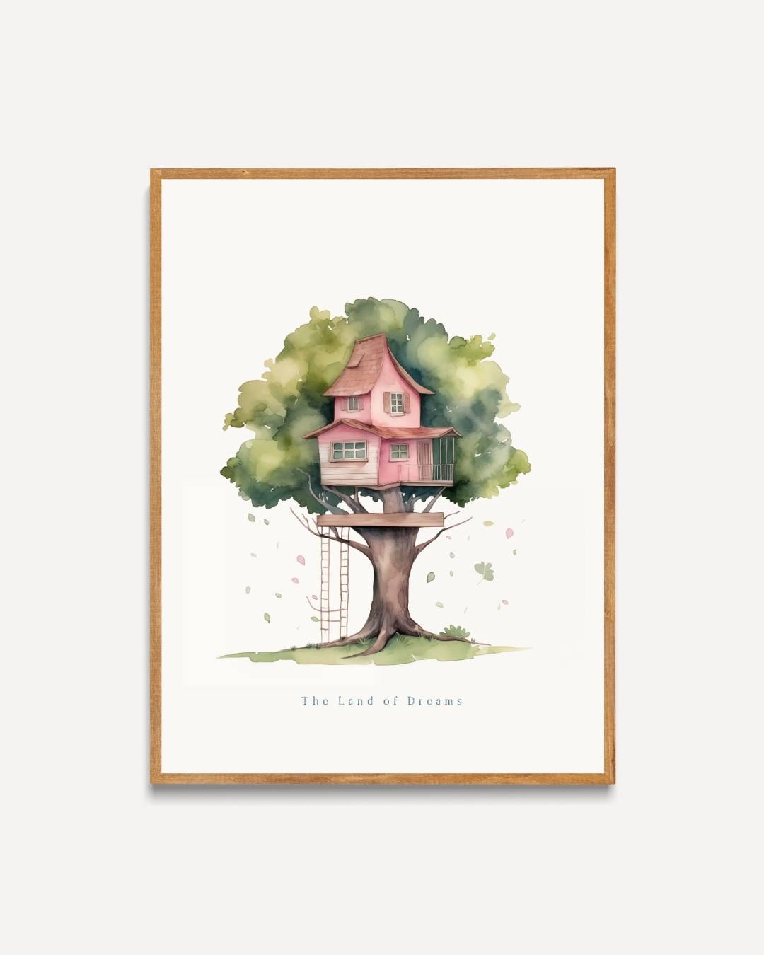 Dromenland boomhut Poster – portret poster als wanddecoratie