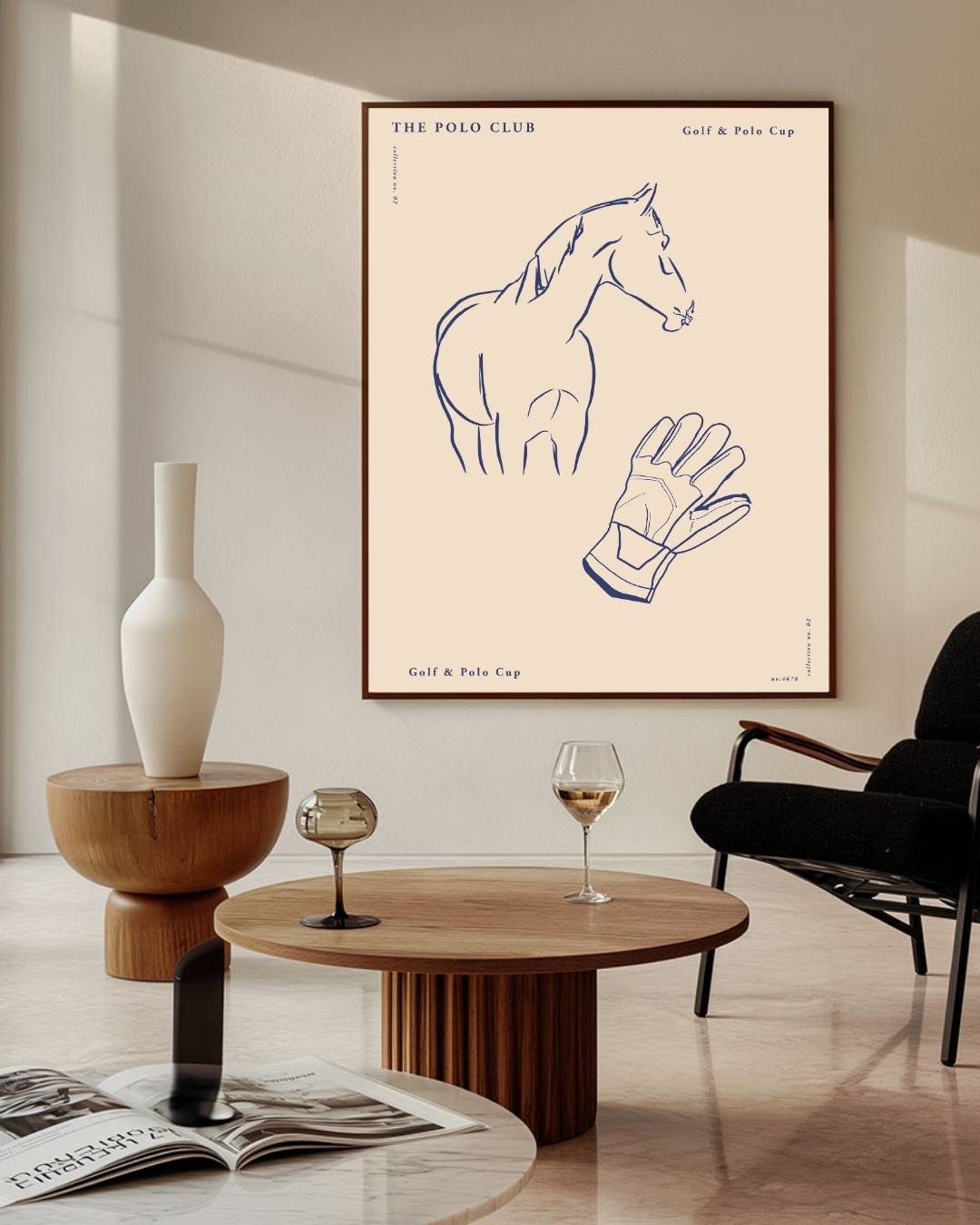 The Polo Club paard en handschoen Poster – staande poster voor modern interieur