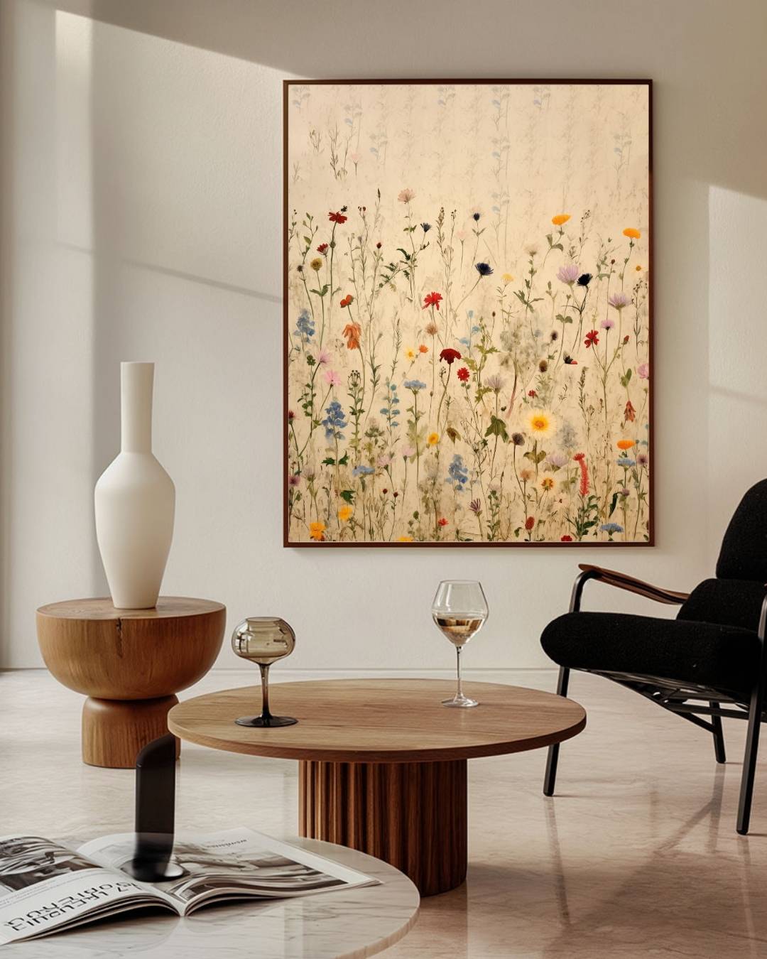 Wilde bloemenveld Poster – staande poster voor modern interieur