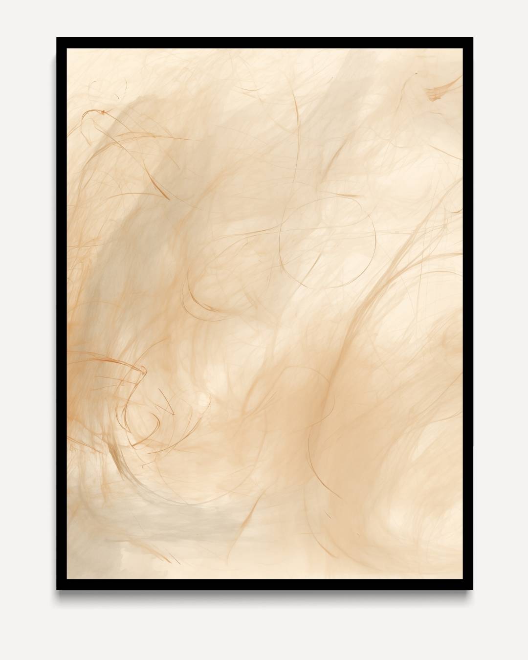 Beweeglijk beige met oranje accenten – portret kunstwerk als wanddecoratie