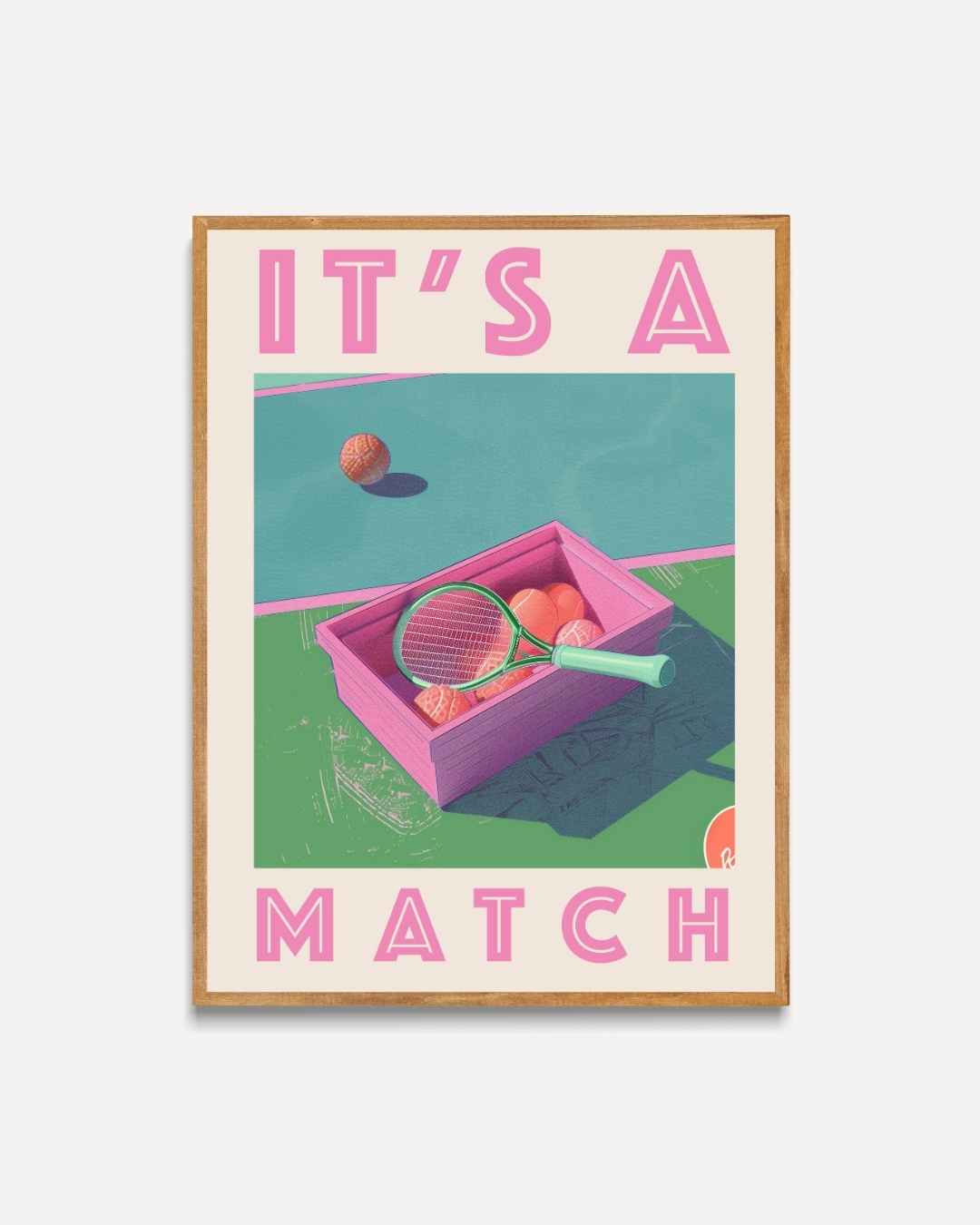 It's a Match Retro Tennis Poster – portret poster als wanddecoratie
