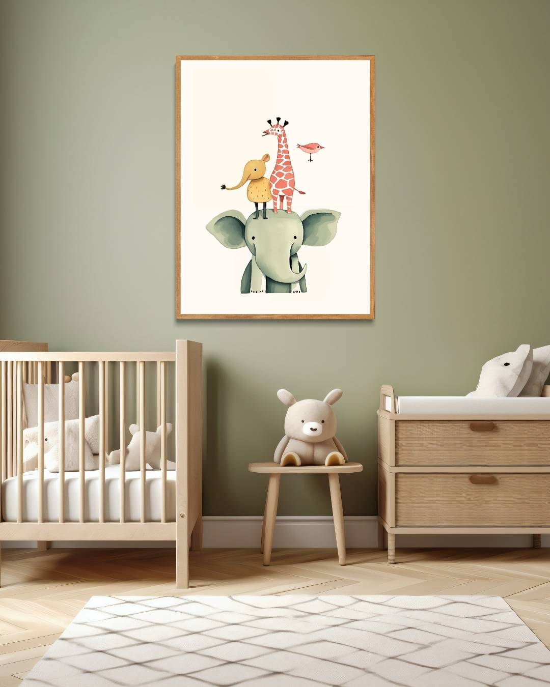 Dierenvrienden op avontuur Poster – staande poster voor modern interieur