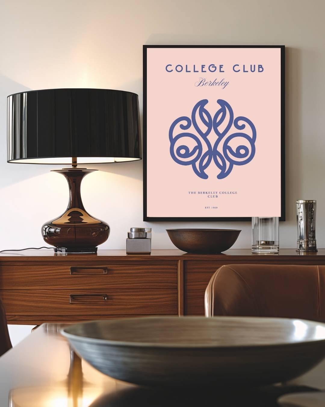 College Club Berkeley Poster – staande poster voor modern interieur