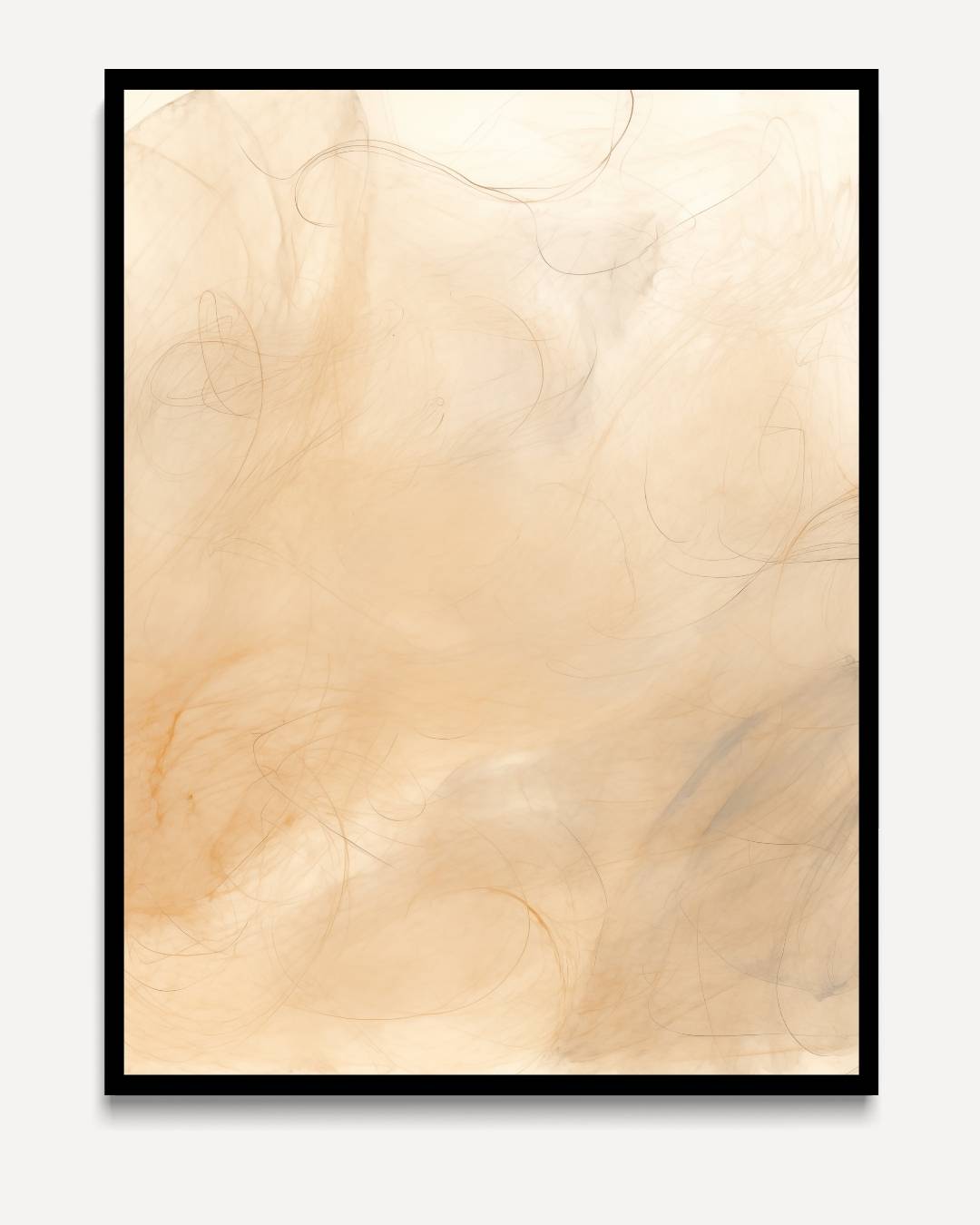 Warme abstracte fluistering – portret kunstwerk als wanddecoratie
