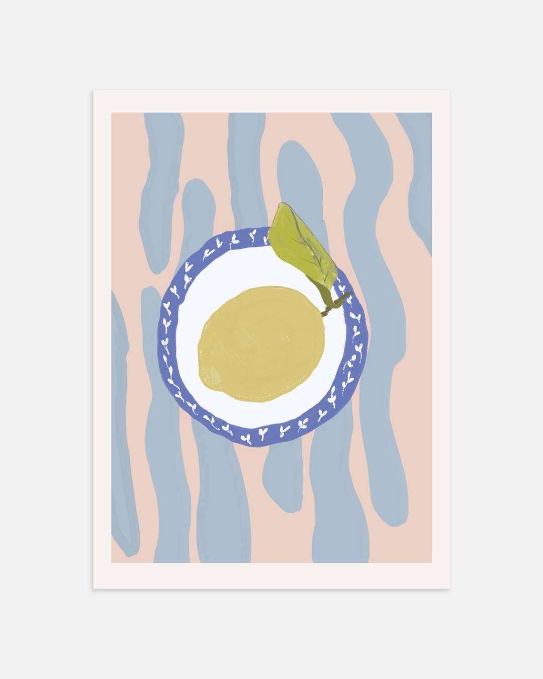 Citroen op servies Poster – portret wanddecoratie van WallArtistic