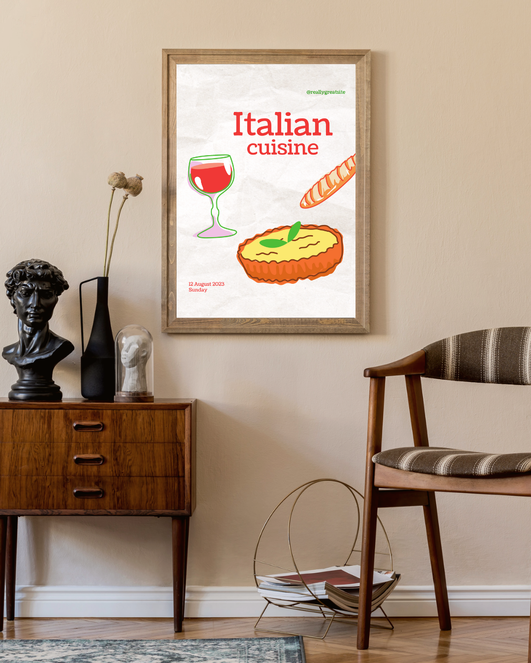 Italian cuisine Poster – portret wanddecoratie van WallArtistic