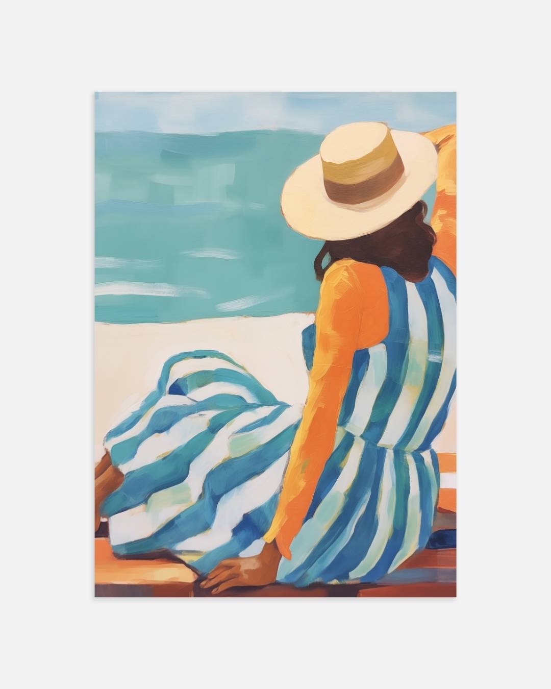 Zomerse stranddag Poster – portret wanddecoratie van WallArtistic