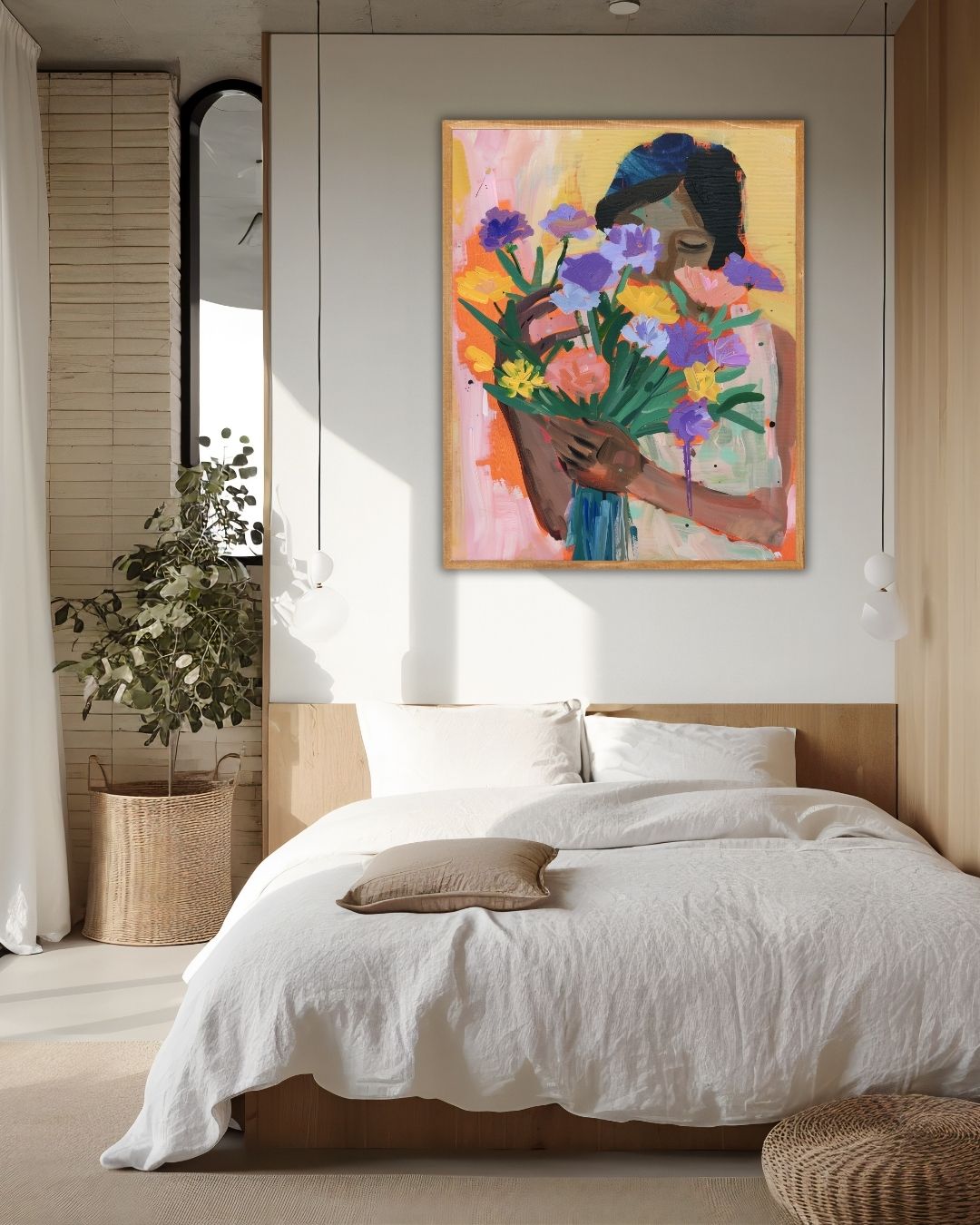 Bloemen Omarming Poster – staande poster voor modern interieur