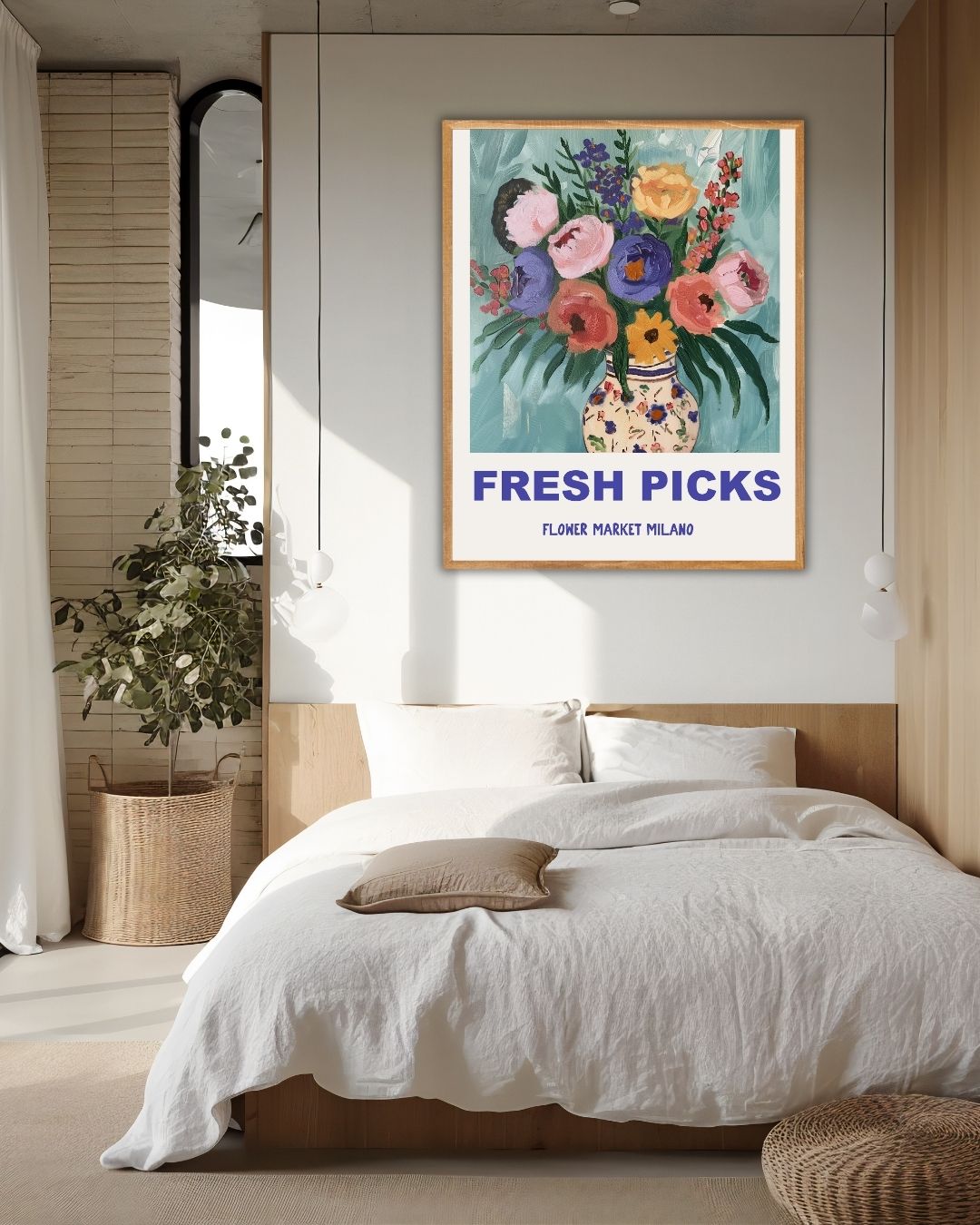 Verse Bloemen uit Milaan Poster – staande poster voor modern interieur